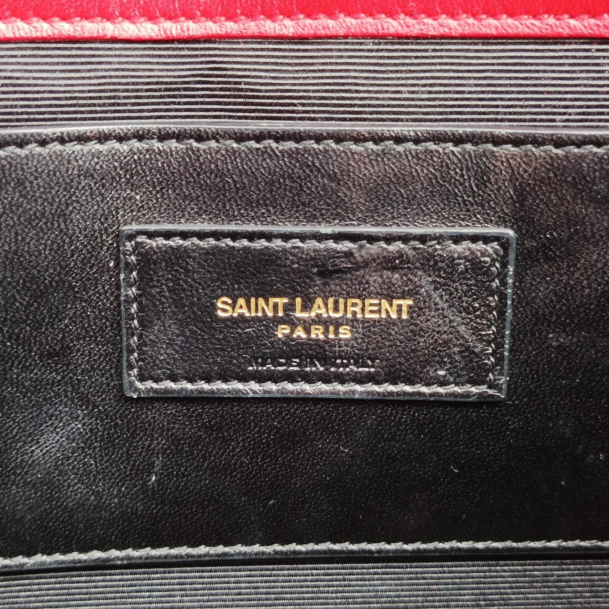 Pre-owned Yves Saint Laurent KATE Red velour 354119 shoulderbag | stylenewstar