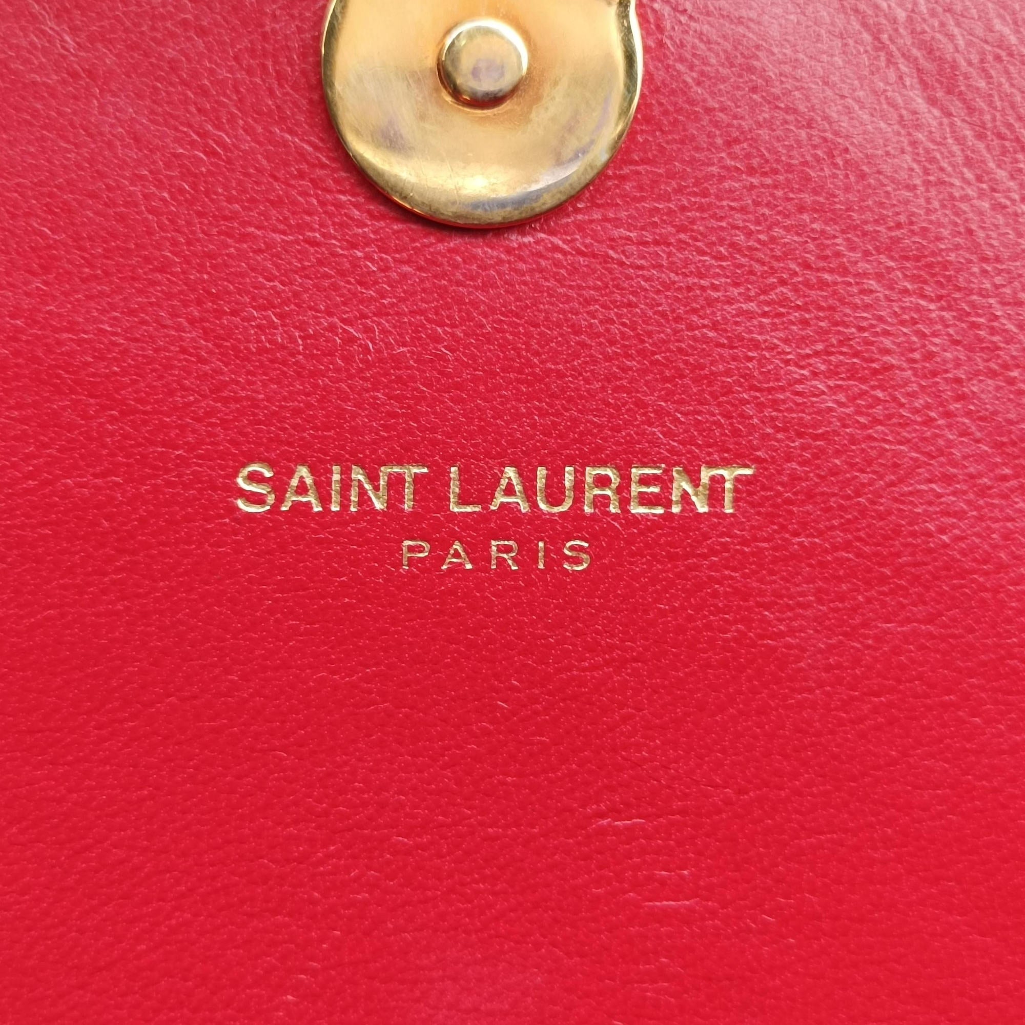 Pre-owned Yves Saint Laurent KATE Red velour 354119 shoulderbag | stylenewstar