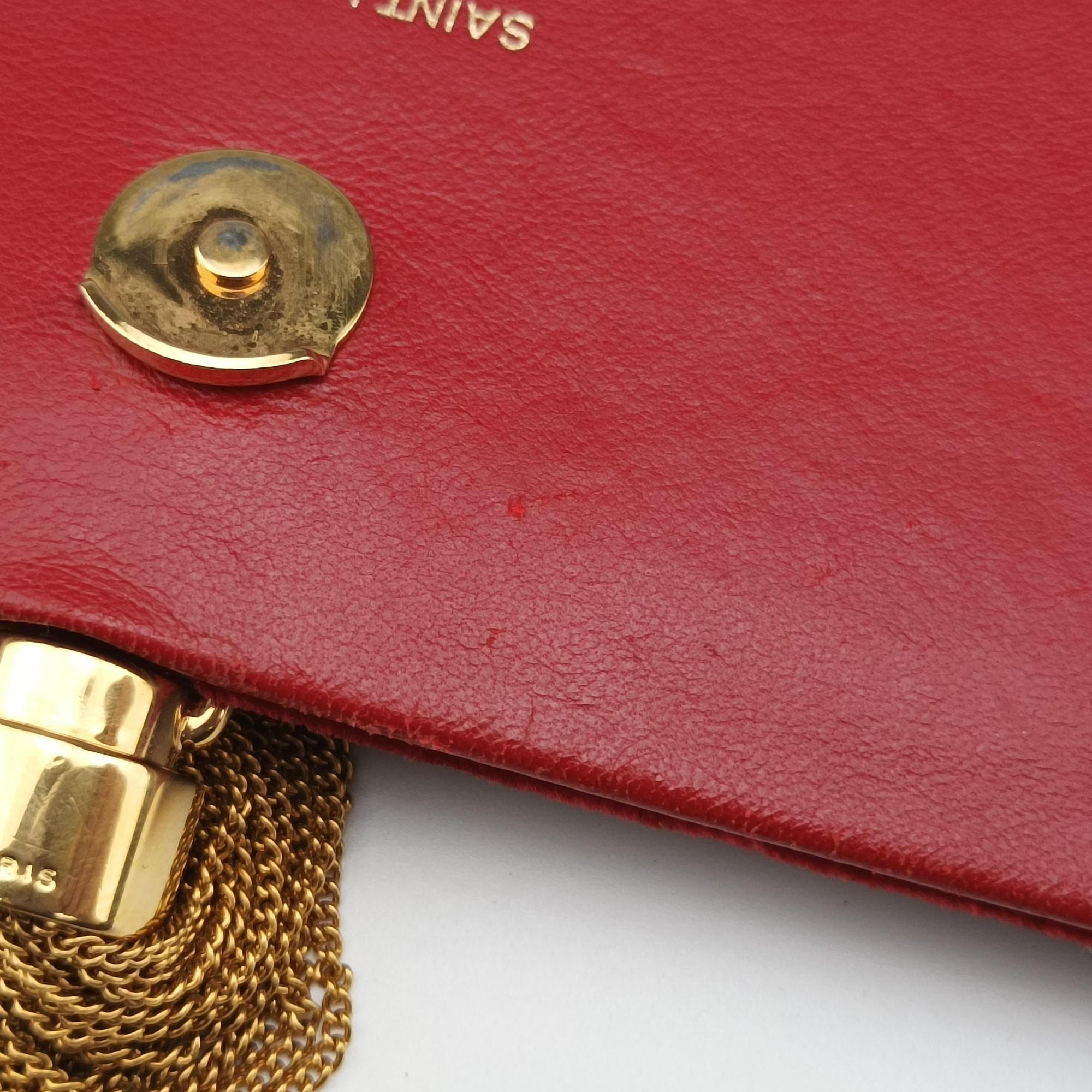 Pre-owned Yves Saint Laurent KATE Red velour 354119 shoulderbag | stylenewstar