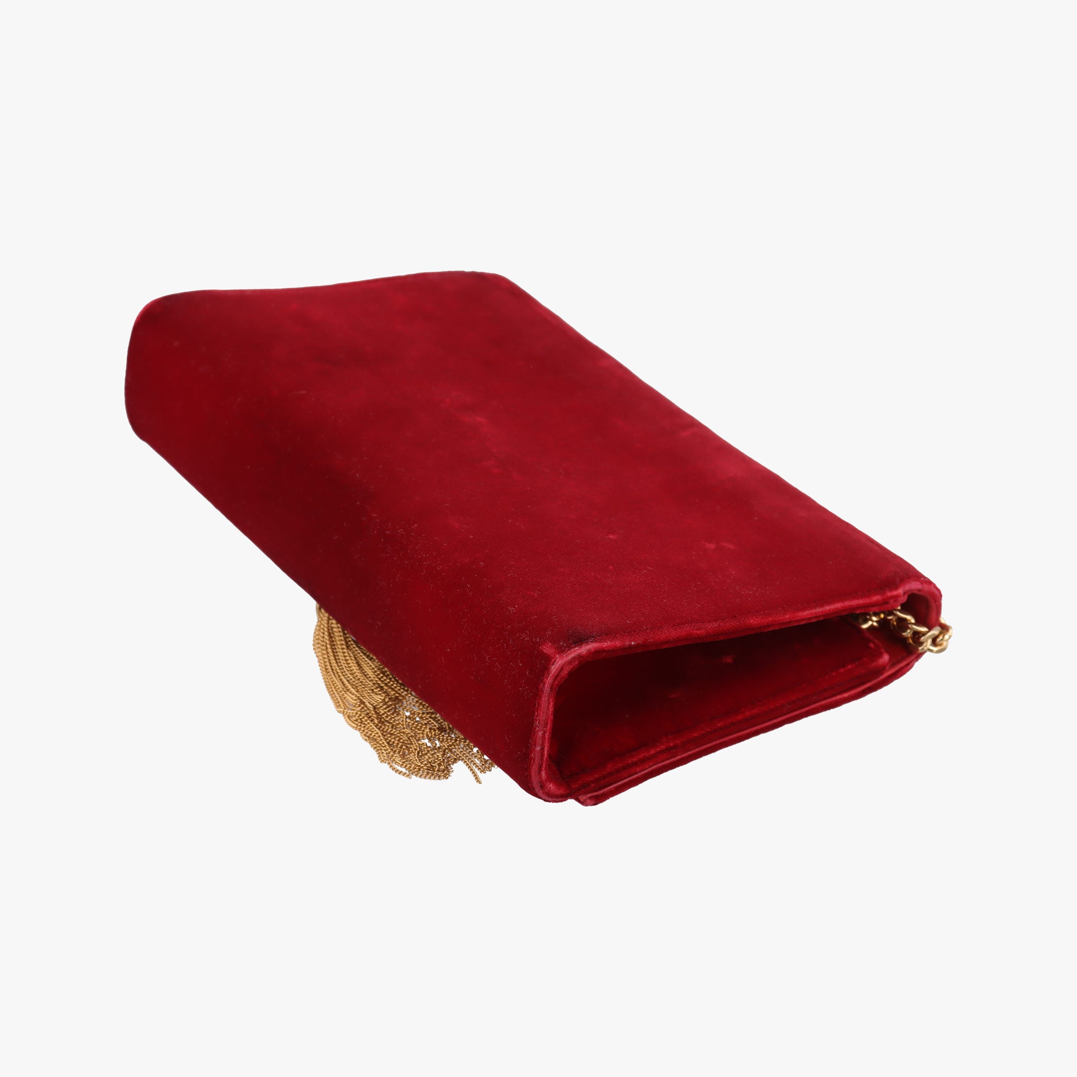 Pre-owned Yves Saint Laurent KATE Red velour 354119 shoulderbag | stylenewstar