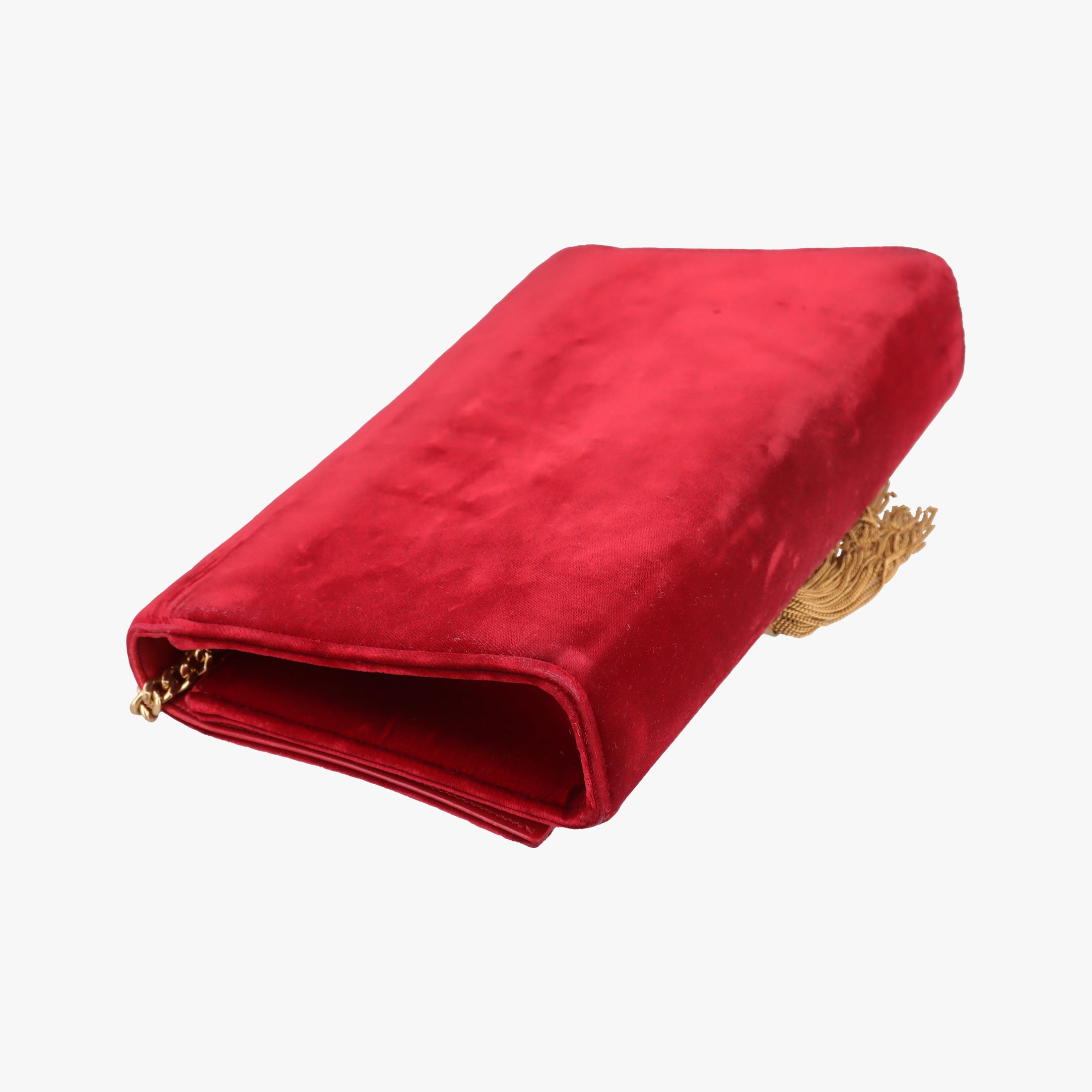 Pre-owned Yves Saint Laurent KATE Red velour 354119 shoulderbag | stylenewstar