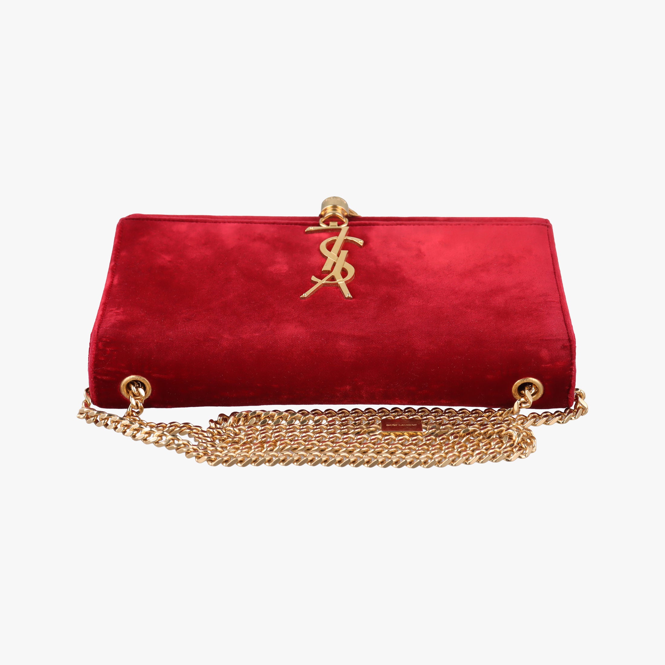 Pre-owned Yves Saint Laurent KATE Red velour 354119 shoulderbag | stylenewstar