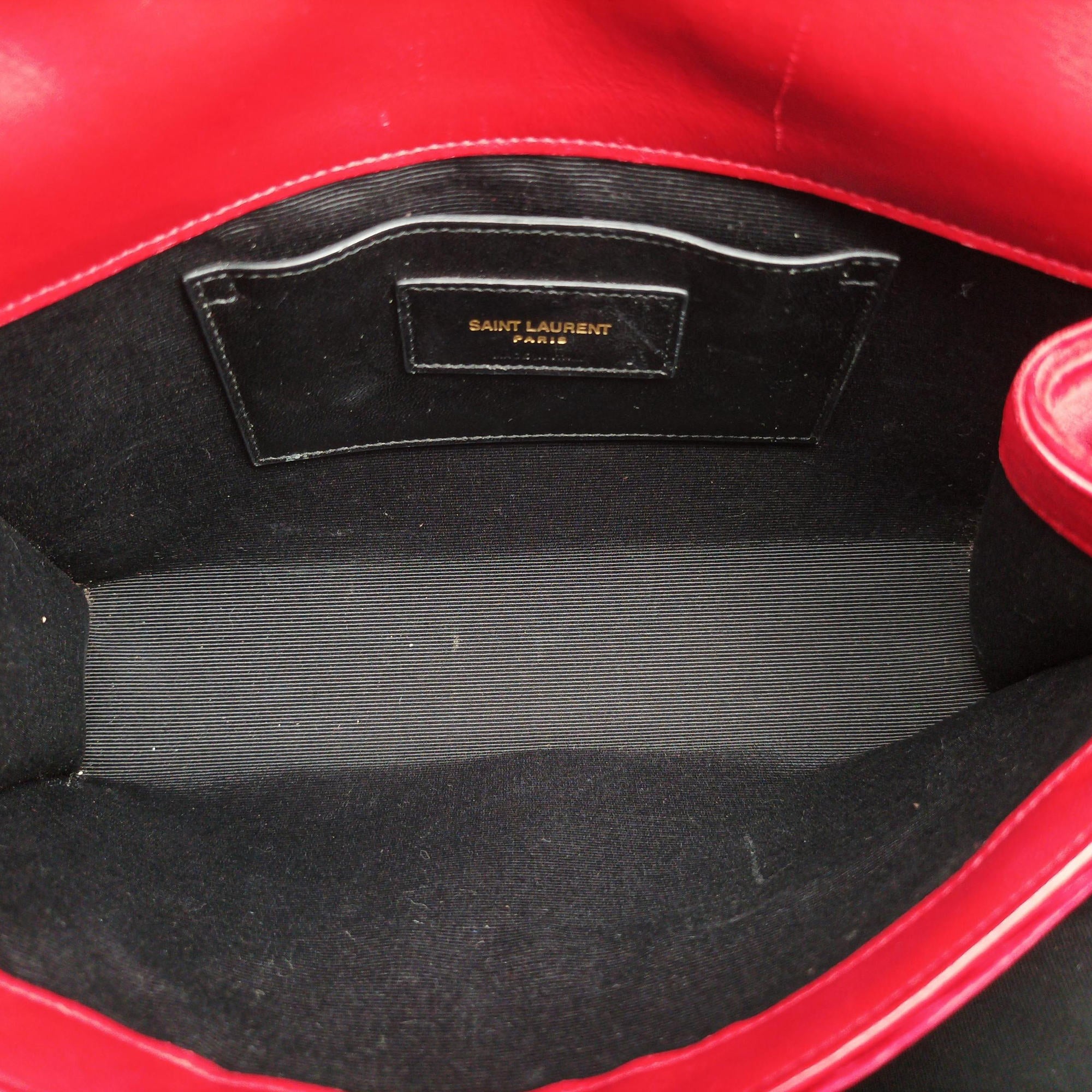 Pre-owned Yves Saint Laurent KATE Red velour 354119 shoulderbag | stylenewstar