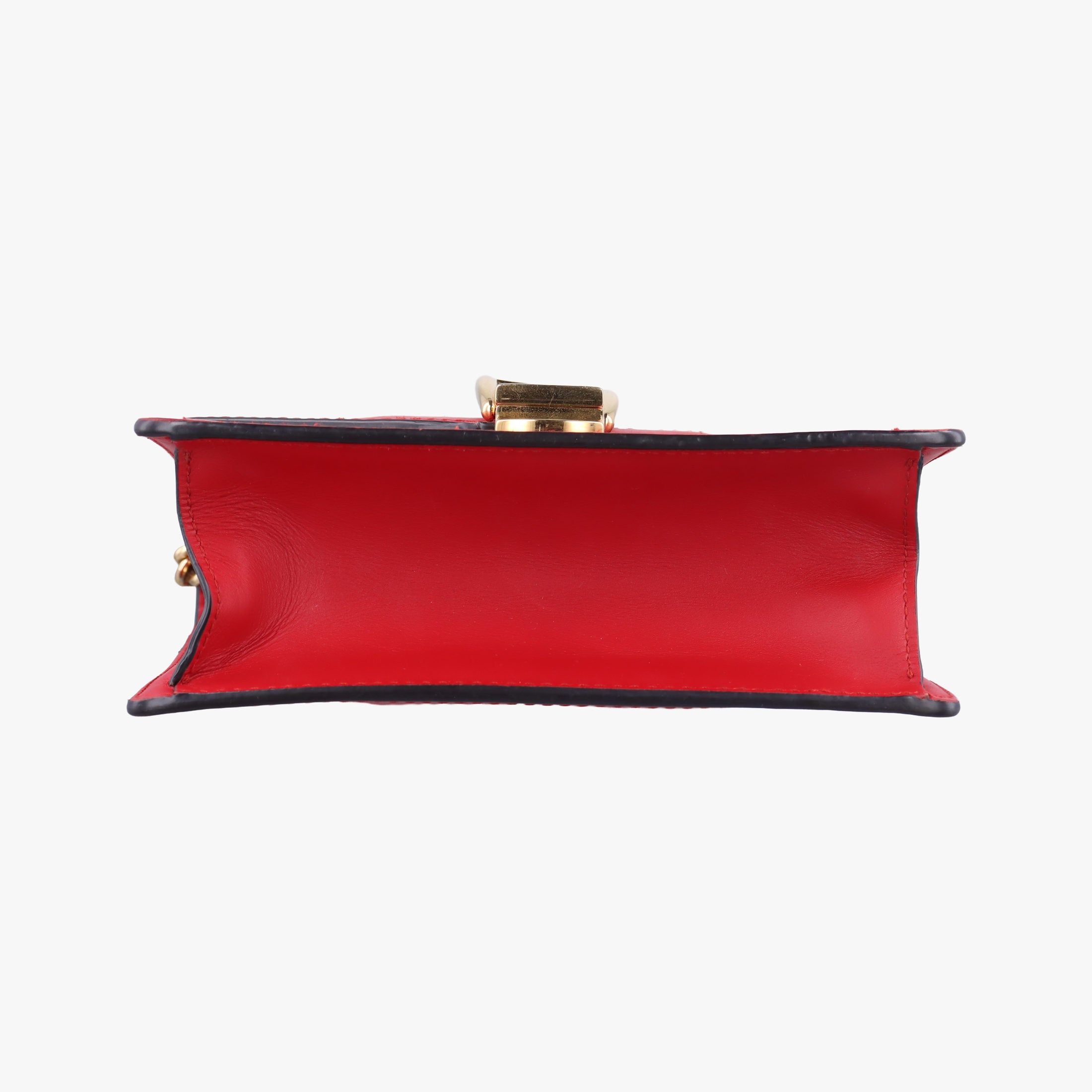 Pre-owned Gucci Sylvie Red×Black Leather 431666 shoulderbag | stylenewstar