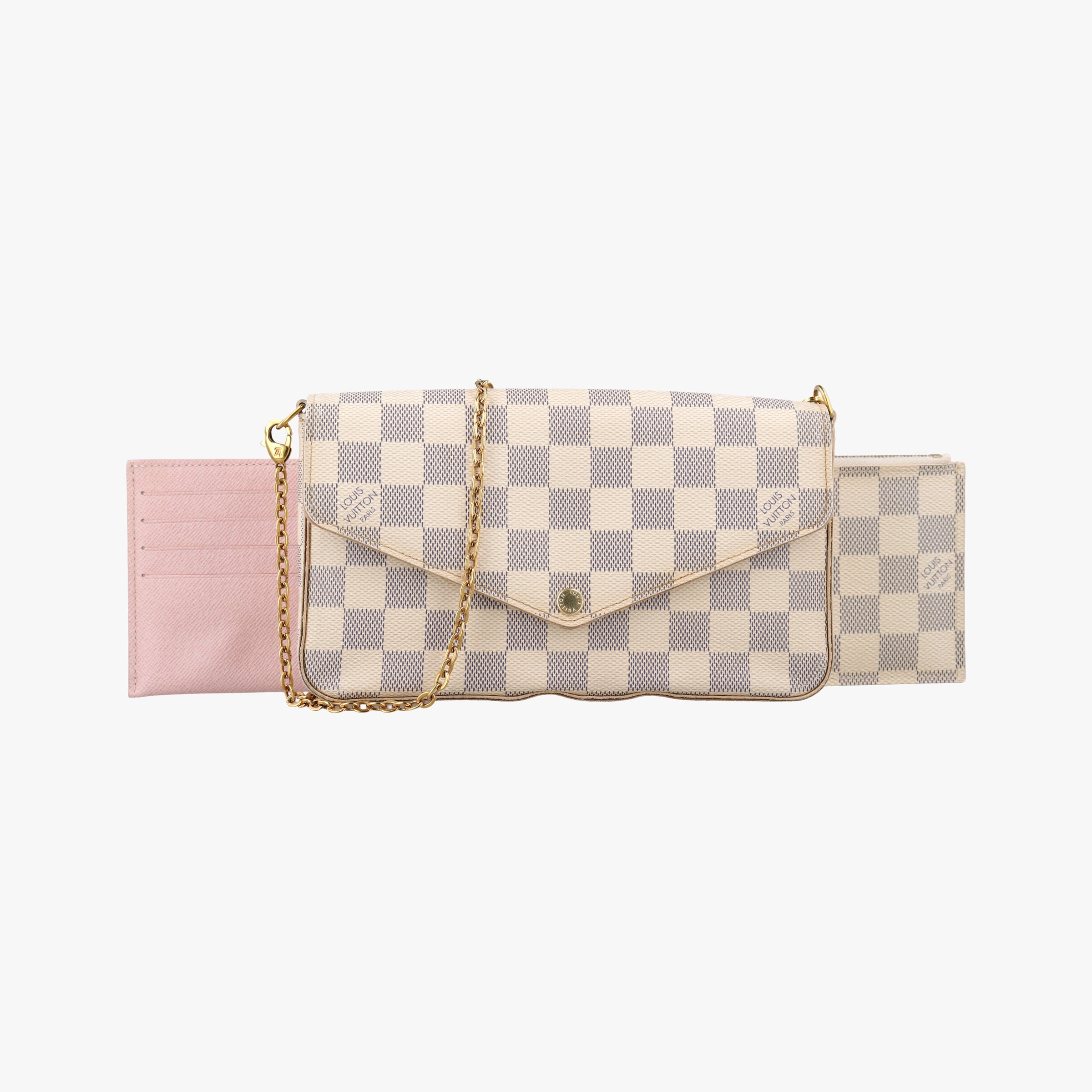 Pre-owned Louis Vuitton Pochette Felicie Azur Damier Canvas N63106 shoulderbag | stylenewstar