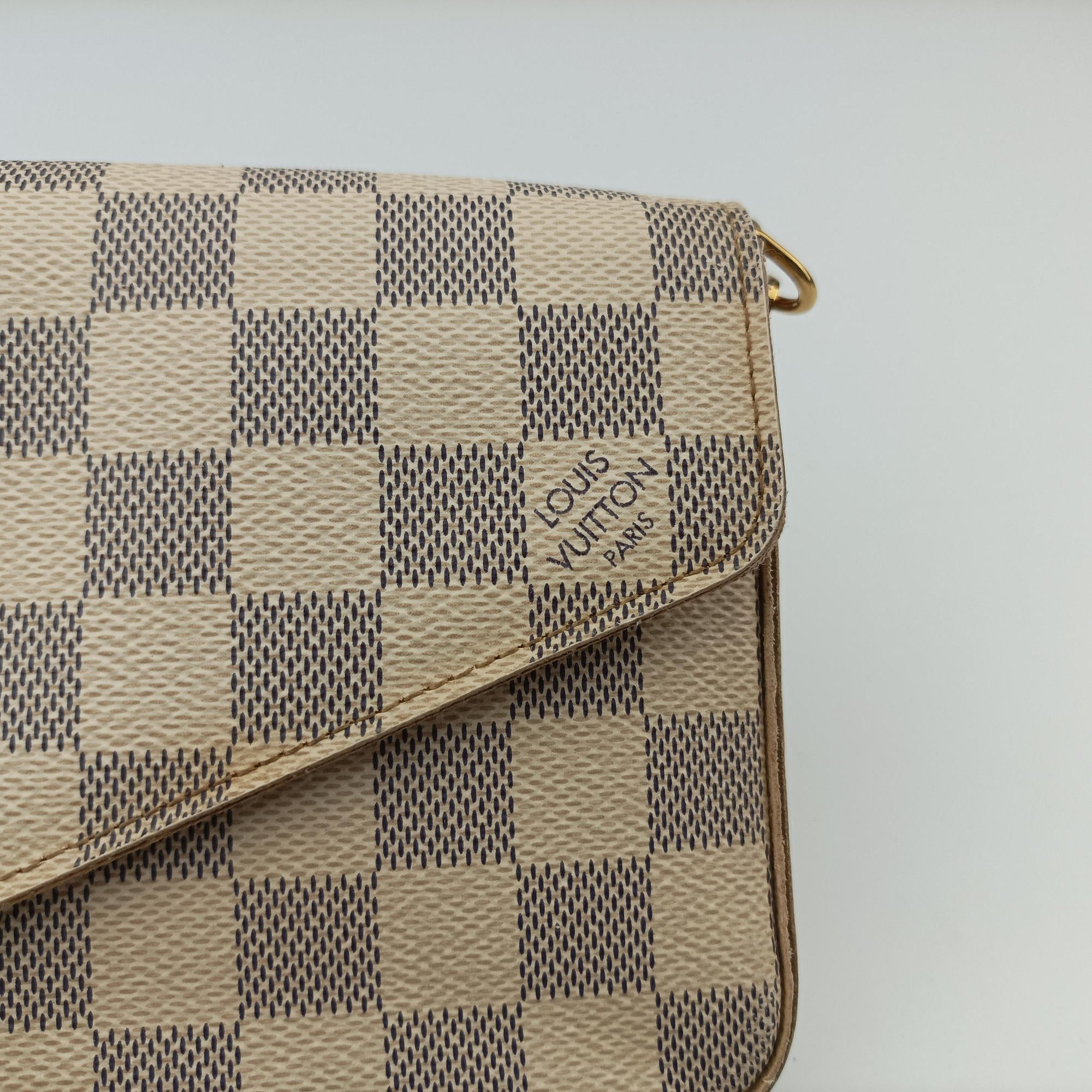 Pre-owned Louis Vuitton Pochette Felicie Azur Damier Canvas N63106 shoulderbag | stylenewstar