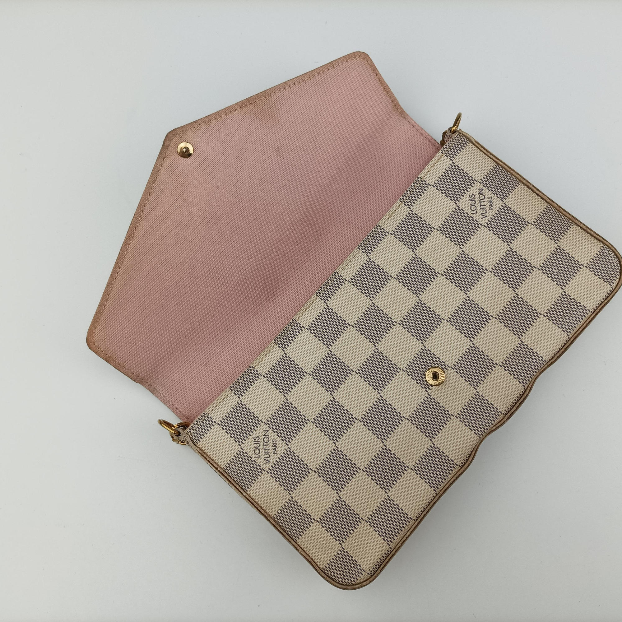 Pre-owned Louis Vuitton Pochette Felicie Azur Damier Canvas N63106 shoulderbag | stylenewstar