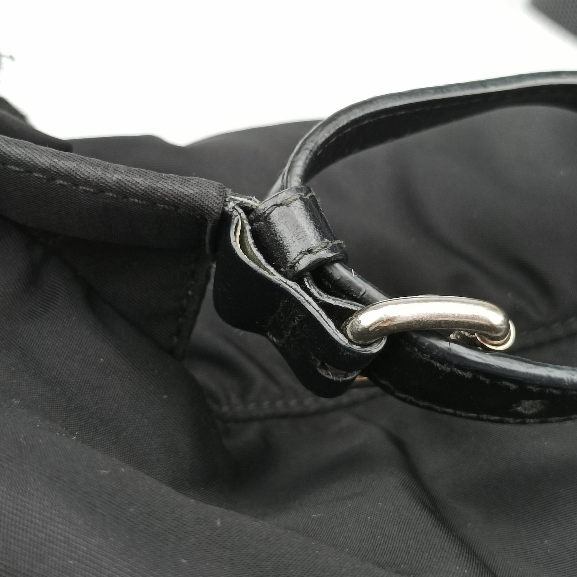 Pre-owned Prada Studded Black Nylon x leather 1BZ811 backpack/rucksack | stylenewstar