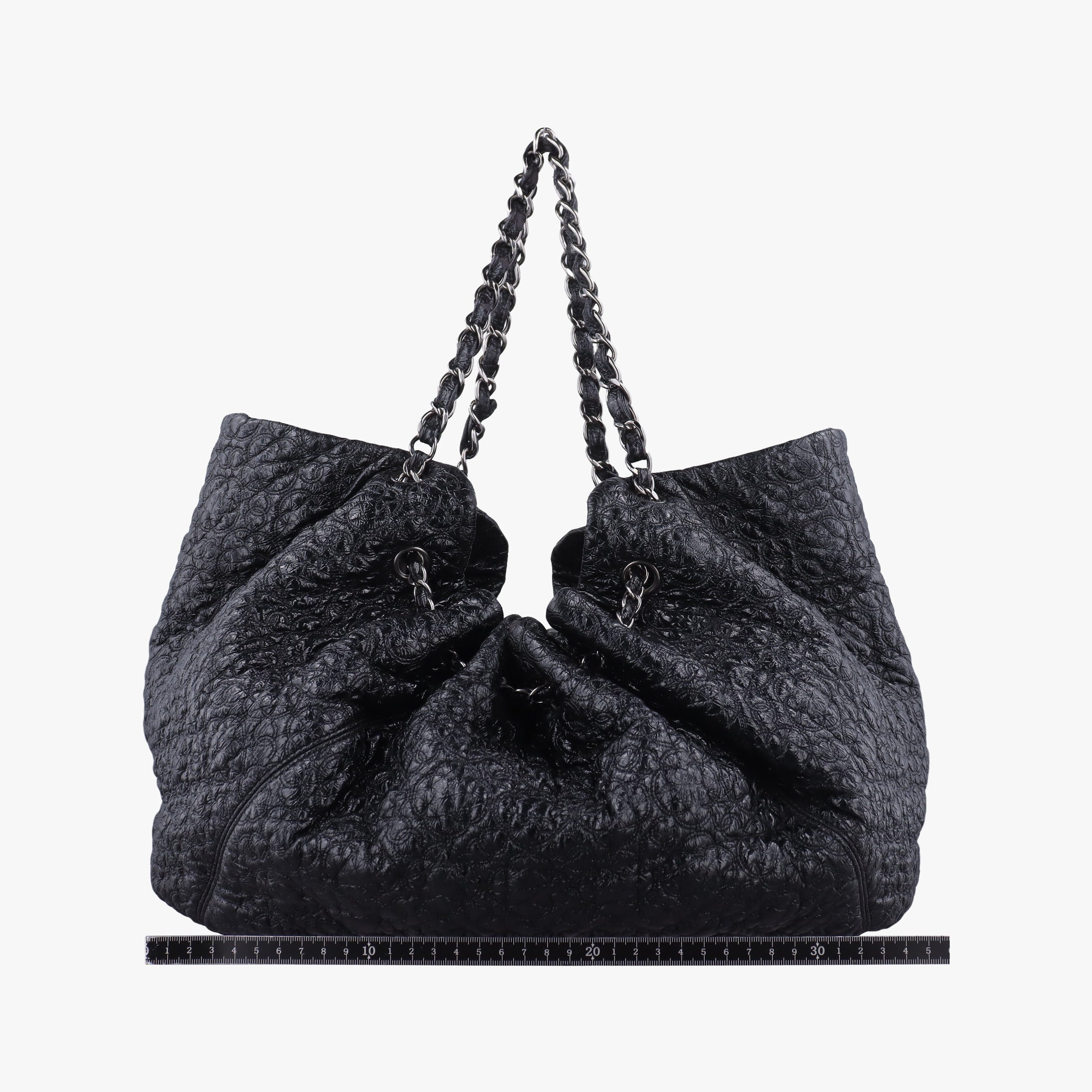Pre-owned Chanel Coco Cabas GM Coco Mark Black Leather A46971 shoulderbag | stylenewstar