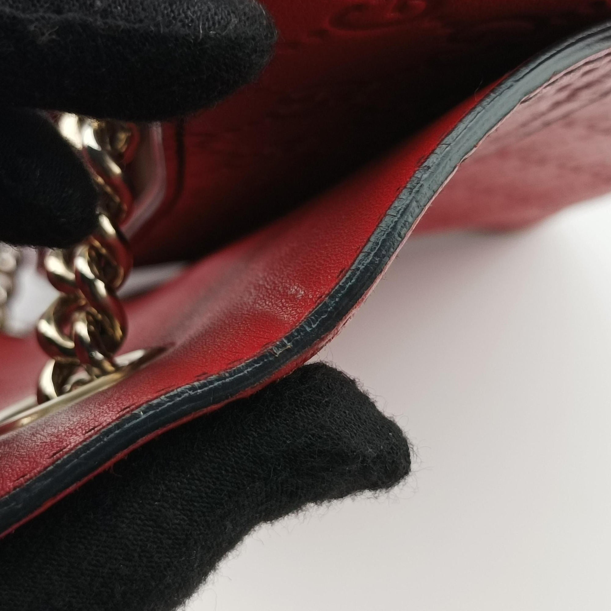 Pre-owned Gucci Emily Red Leather 295402 shoulderbag | stylenewstar