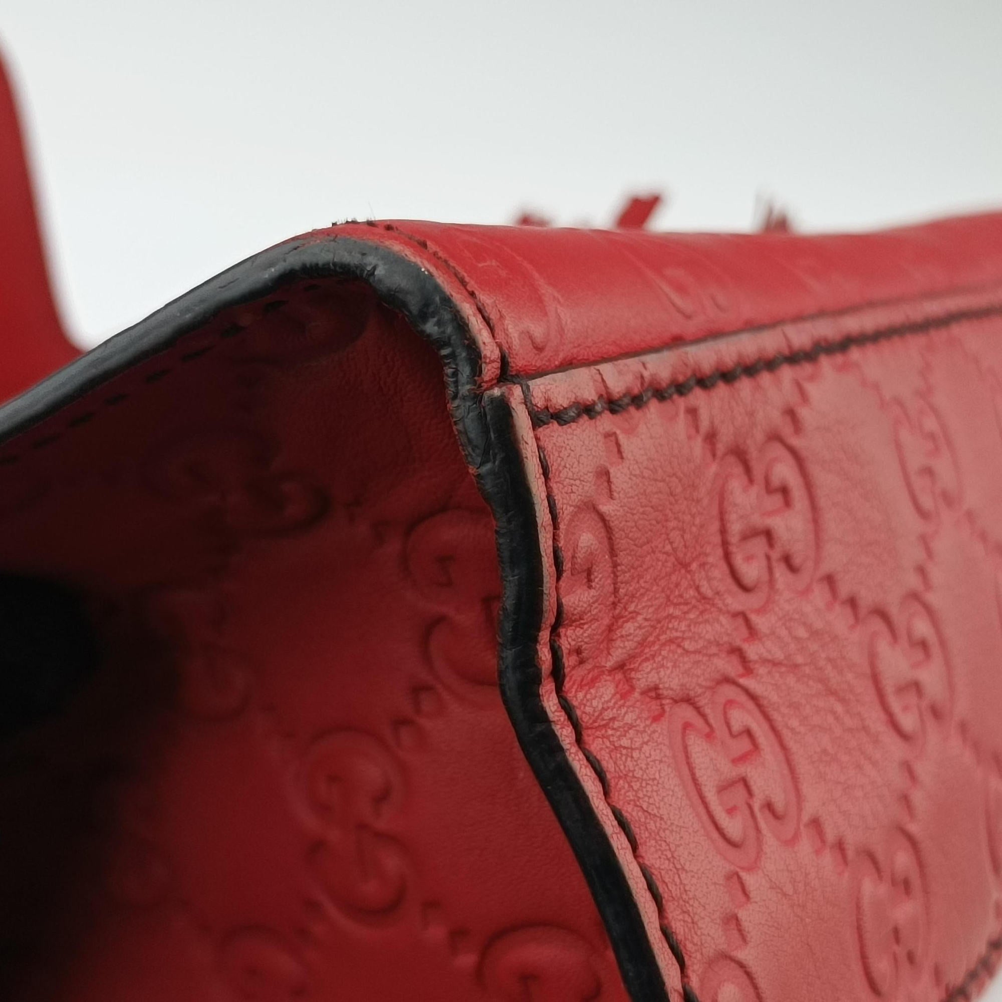 Pre-owned Gucci Emily Red Leather 295402 shoulderbag | stylenewstar