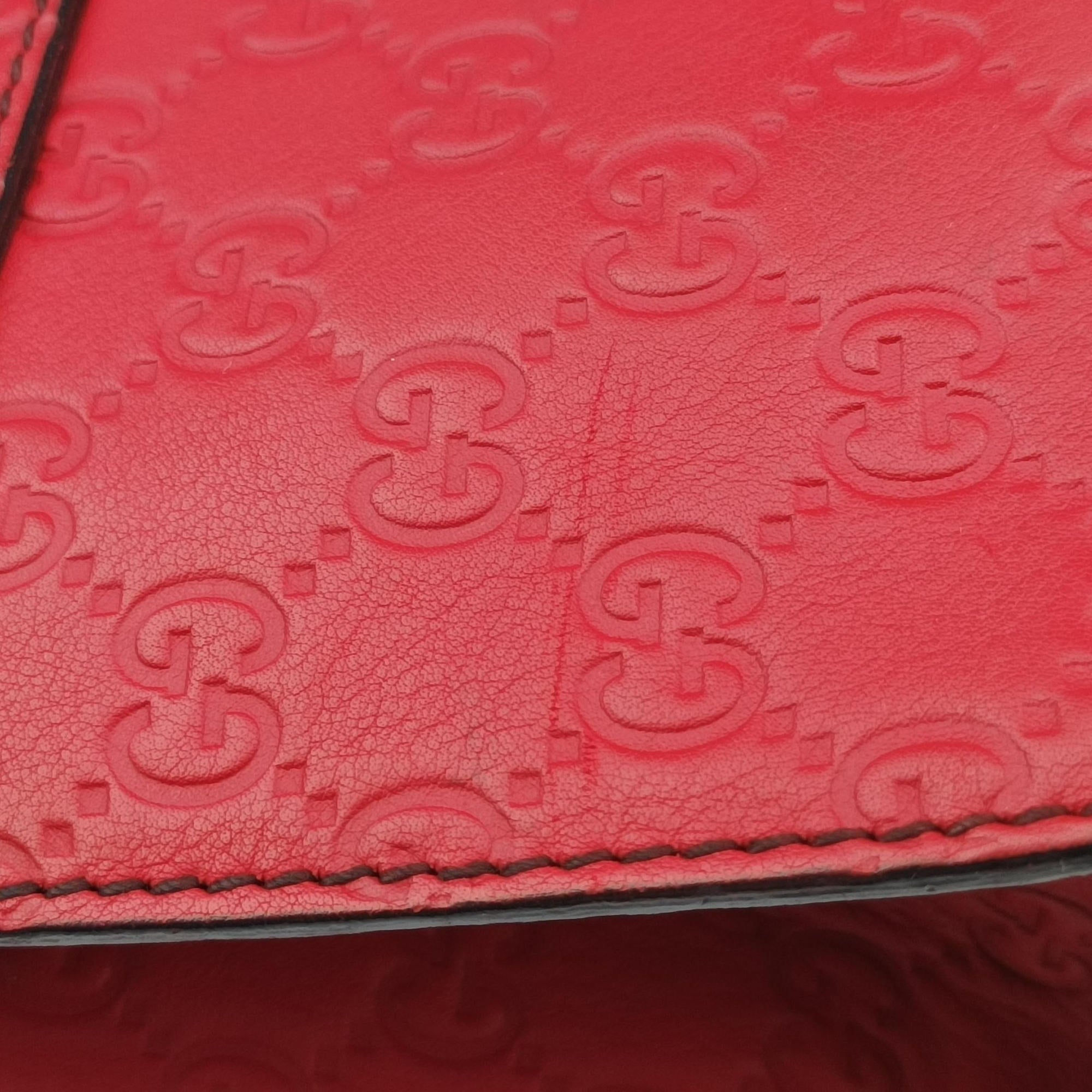 Pre-owned Gucci Emily Red Leather 295402 shoulderbag | stylenewstar