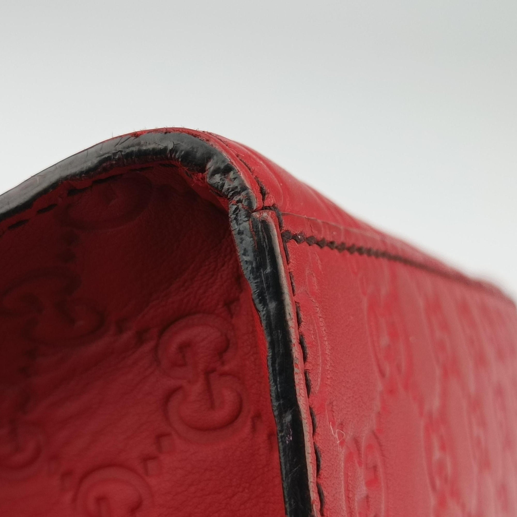 Pre-owned Gucci Emily Red Leather 295402 shoulderbag | stylenewstar