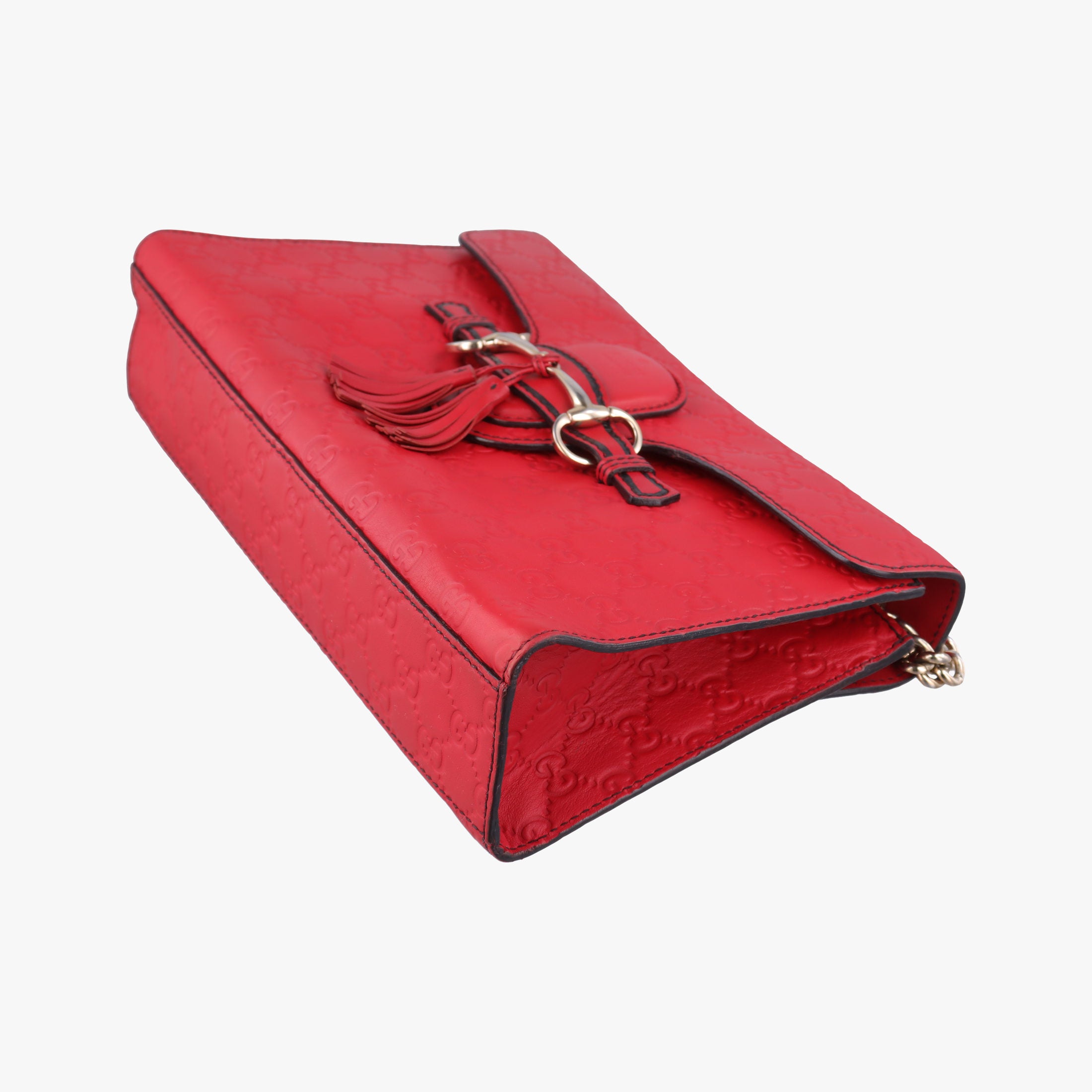 Pre-owned Gucci Emily Red Leather 295402 shoulderbag | stylenewstar