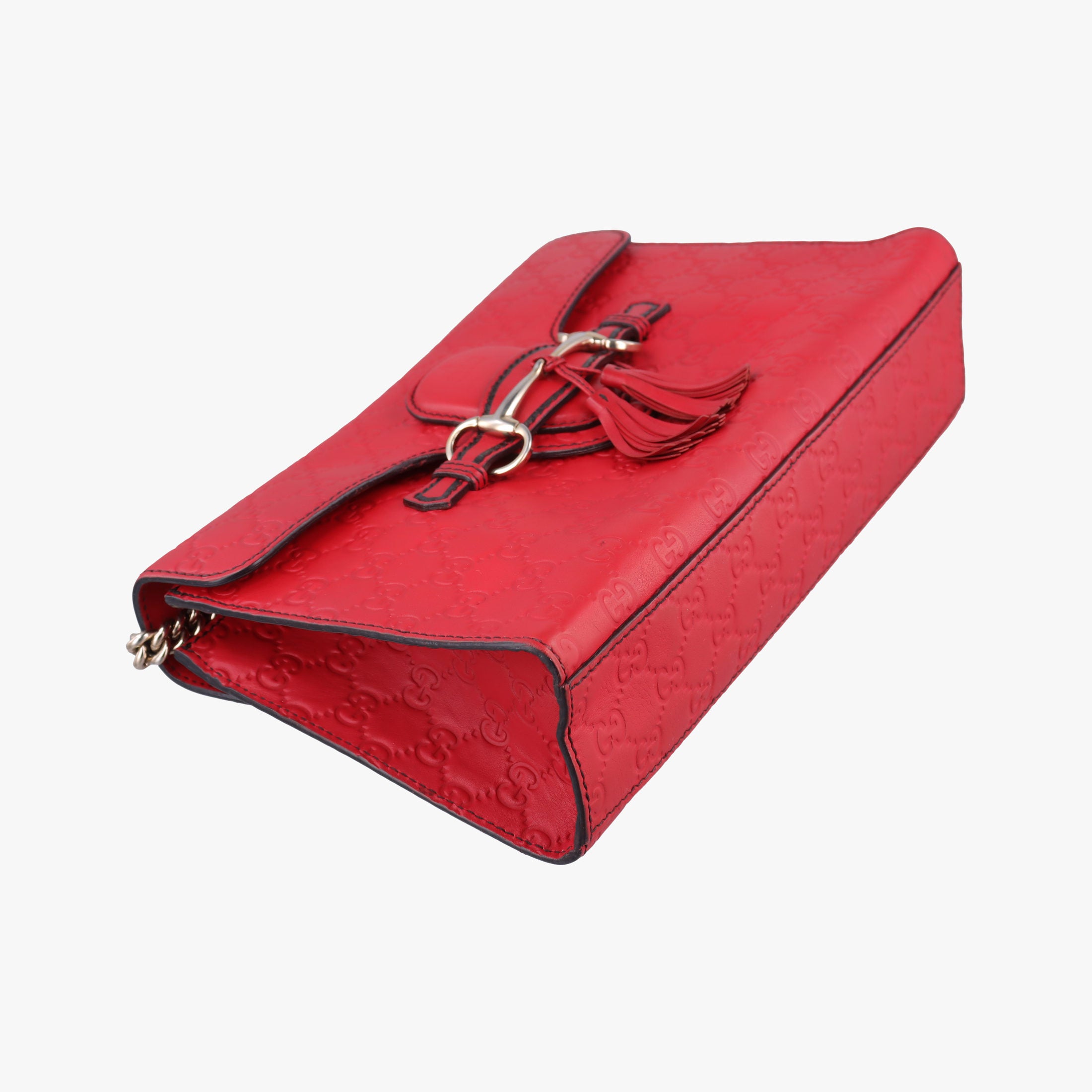 Pre-owned Gucci Emily Red Leather 295402 shoulderbag | stylenewstar
