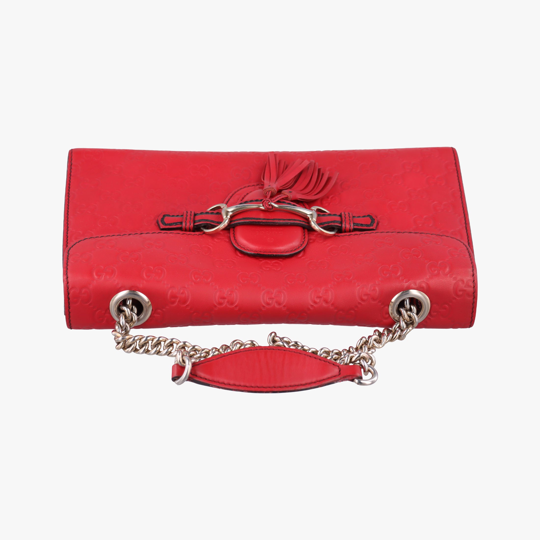 Pre-owned Gucci Emily Red Leather 295402 shoulderbag | stylenewstar