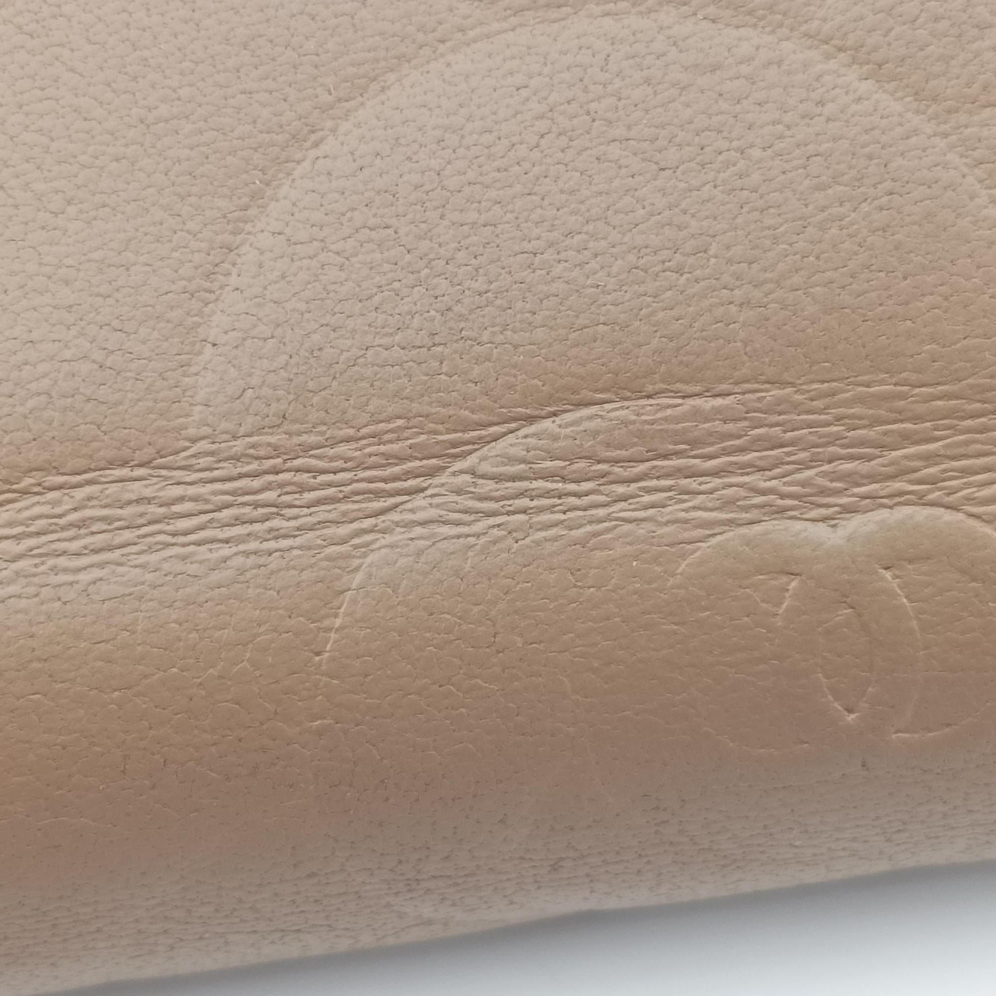 Pre-owned Chanel camellia Camel lambskin A50084 long-wallet | stylenewstar