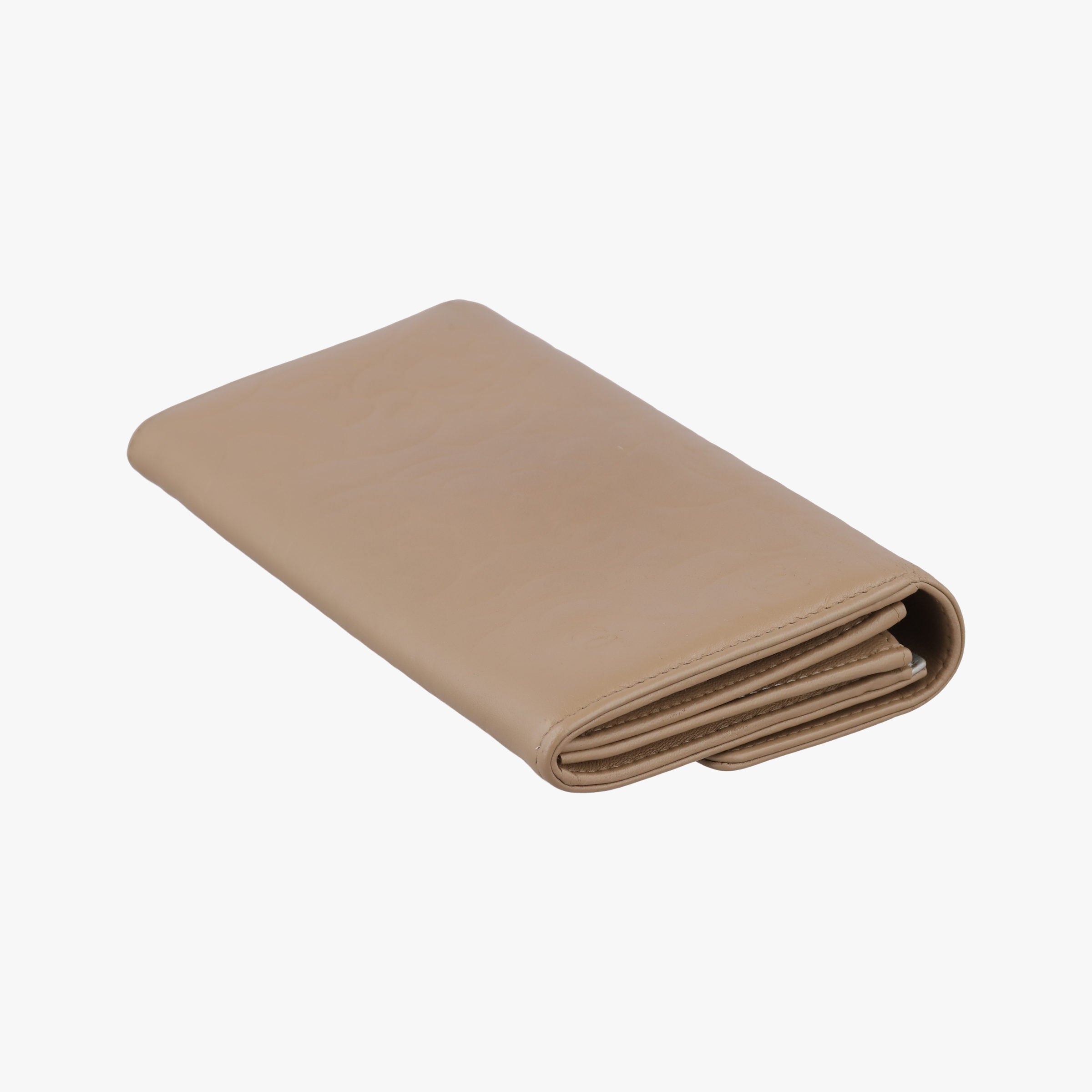 Pre-owned Chanel camellia Camel lambskin A50084 long-wallet | stylenewstar