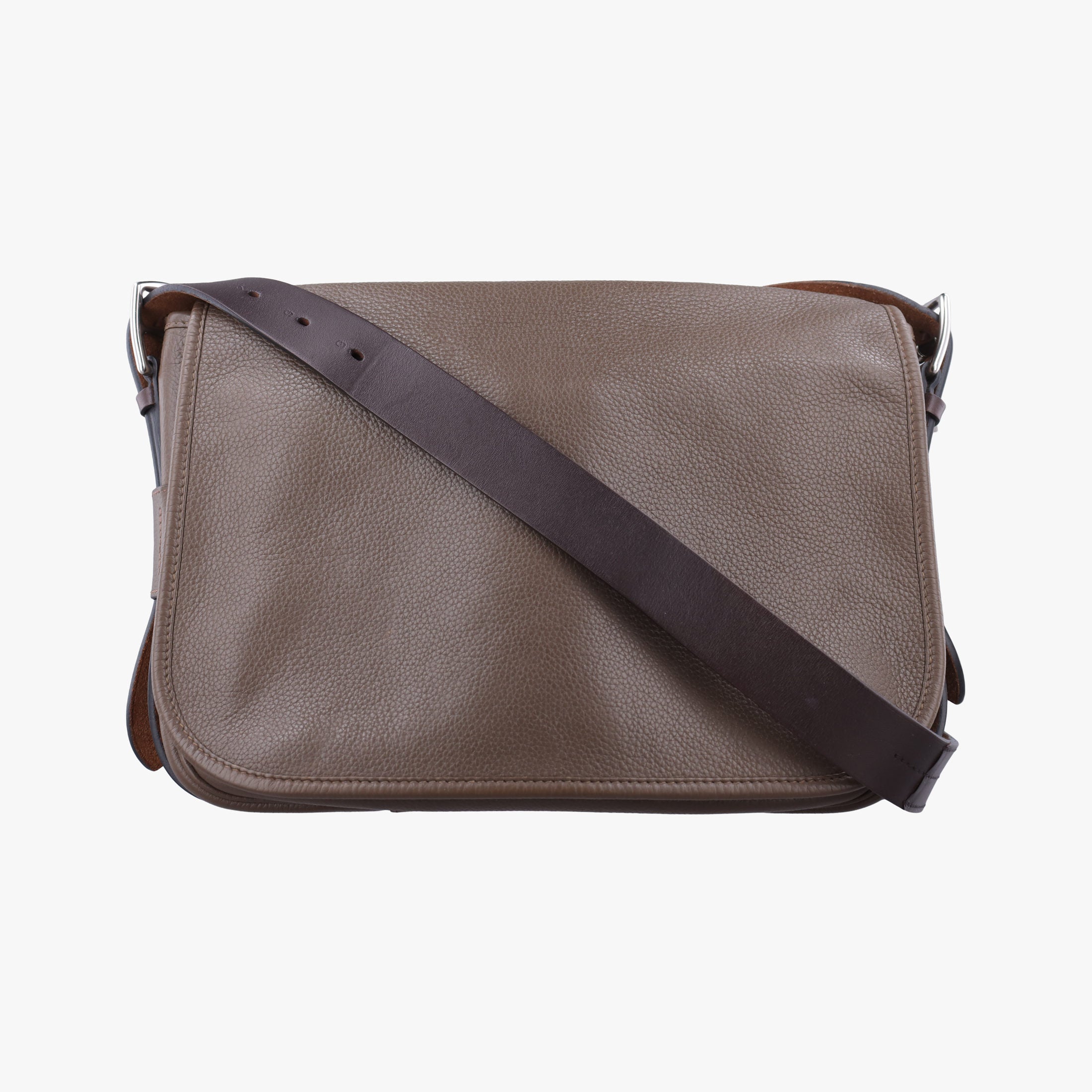 Pre-owned Hermes Barda 30 Brown Taurillon Clemence Leather  shoulderbag | stylenewstar