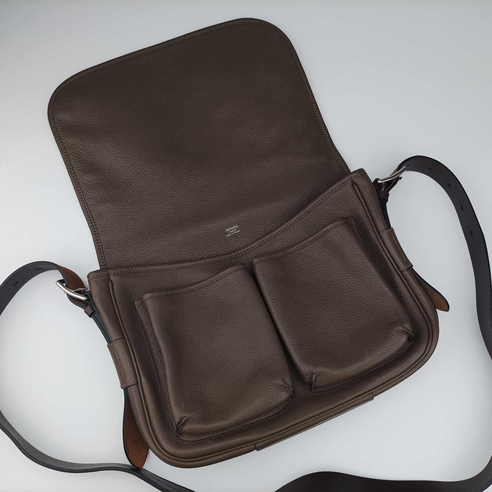 Pre-owned Hermes Barda 30 Brown Taurillon Clemence Leather  shoulderbag | stylenewstar