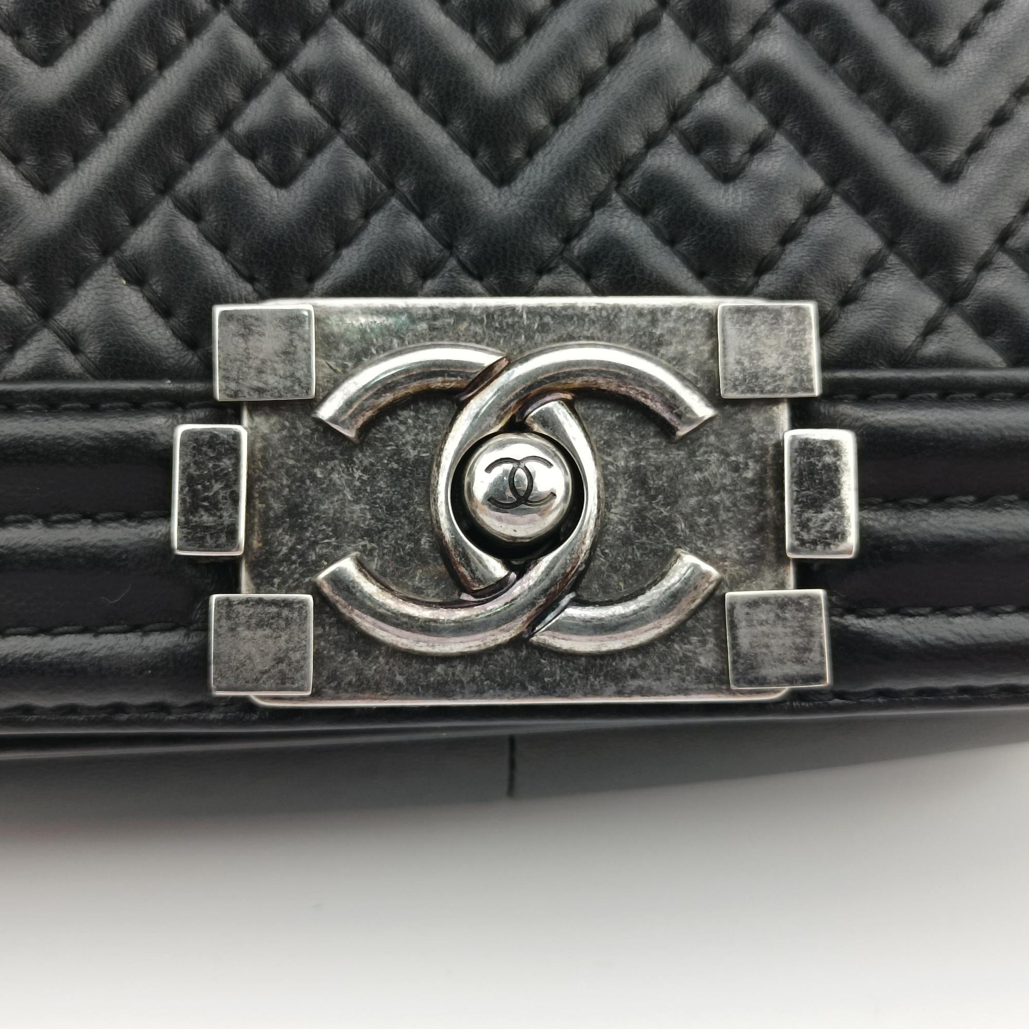 Pre-owned Chanel BOY CHANEL Black lambskin A67086 shoulderbag | stylenewstar