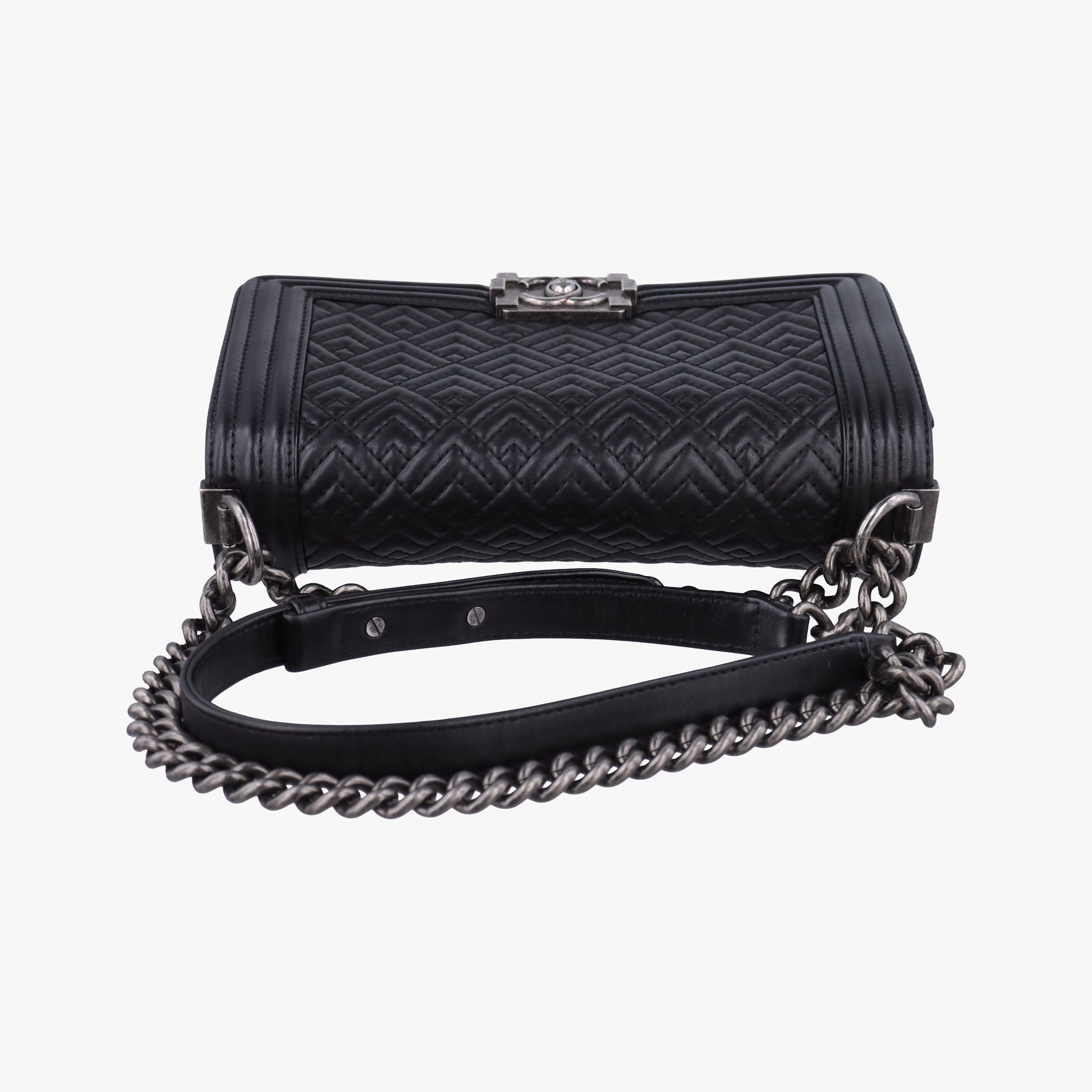Pre-owned Chanel BOY CHANEL Black lambskin A67086 shoulderbag | stylenewstar