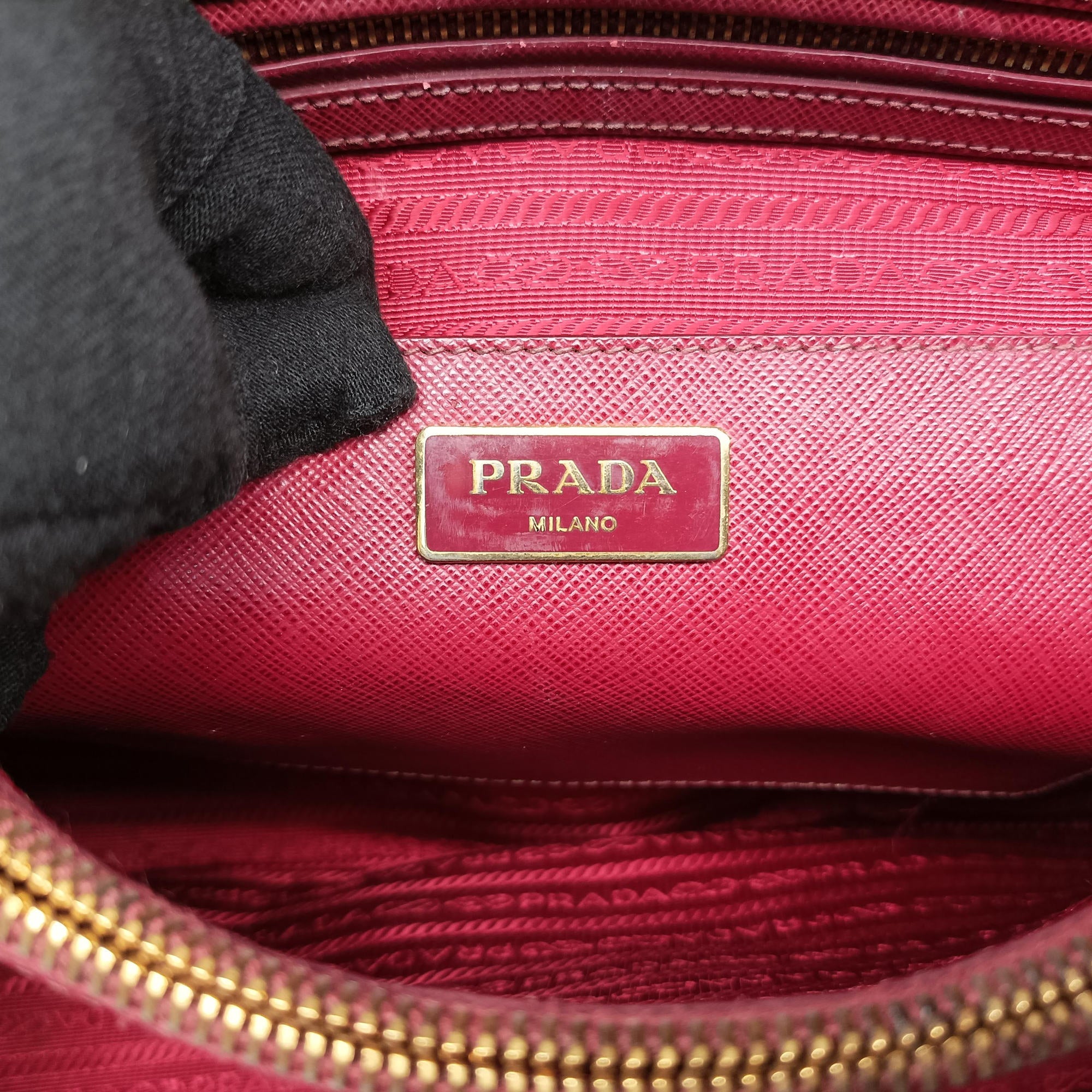 Pre-owned Prada Promenade Burgundy SAFFIANO Leather BN2558 shoulderbag | stylenewstar