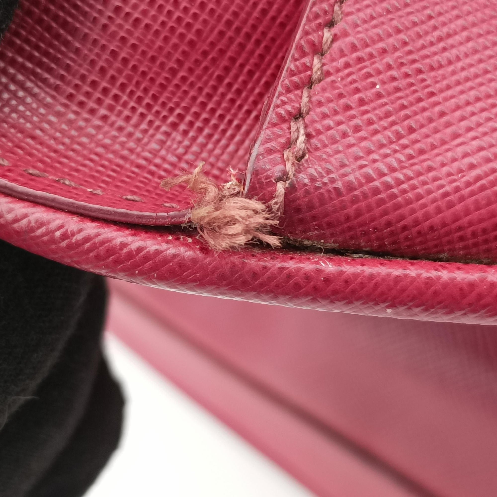 Pre-owned Prada Promenade Burgundy SAFFIANO Leather BN2558 shoulderbag | stylenewstar