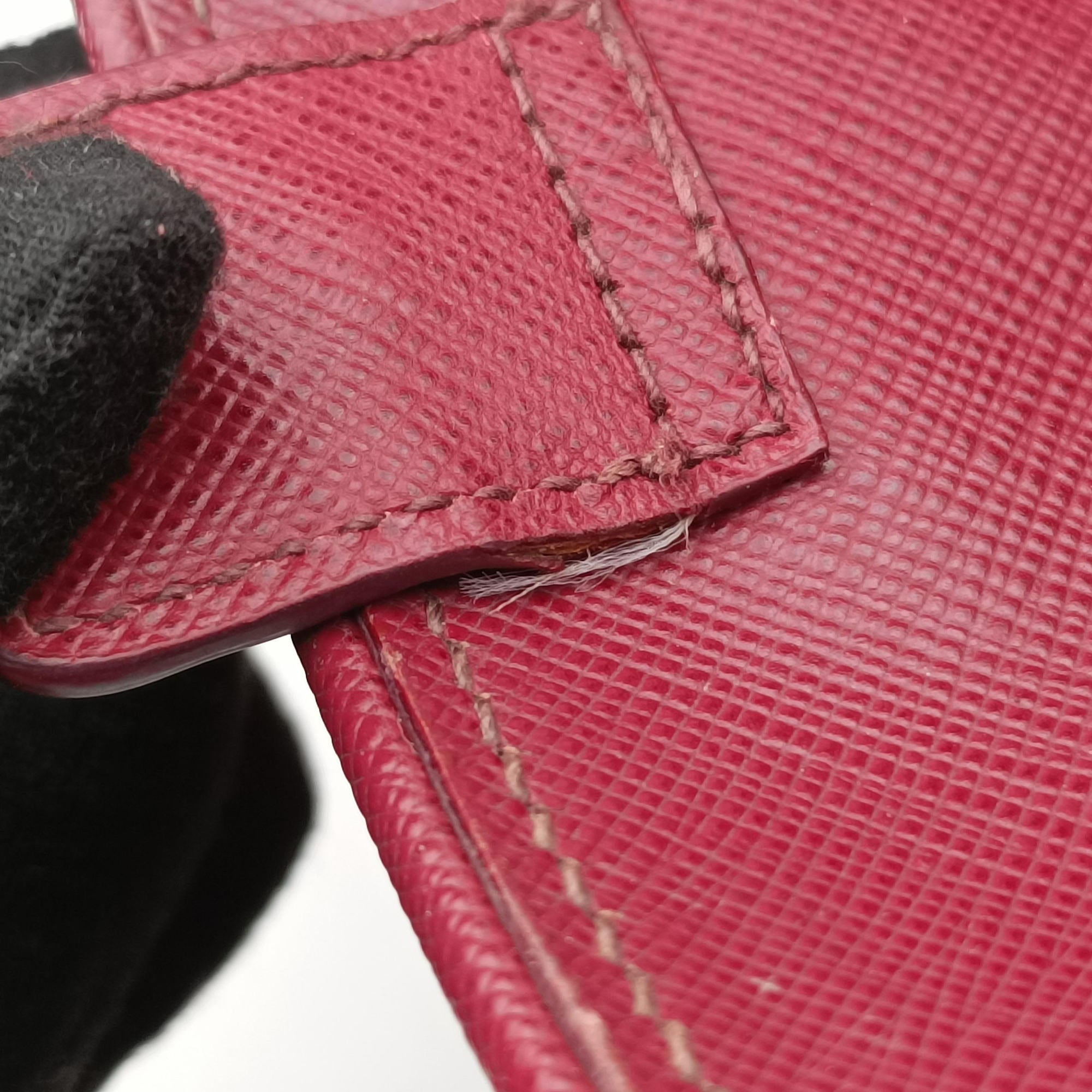Pre-owned Prada Promenade Burgundy SAFFIANO Leather BN2558 shoulderbag | stylenewstar