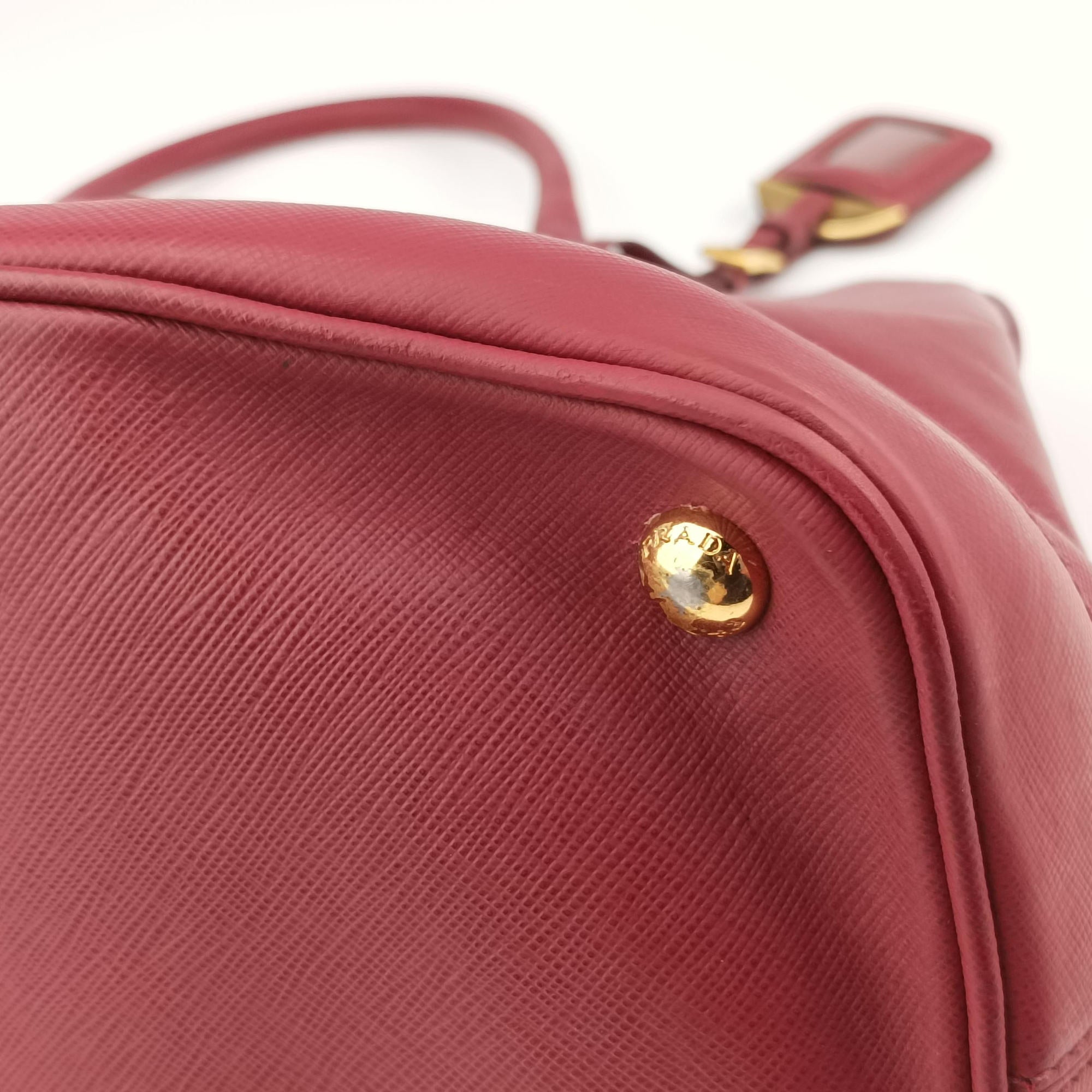 Pre-owned Prada Promenade Burgundy SAFFIANO Leather BN2558 shoulderbag | stylenewstar