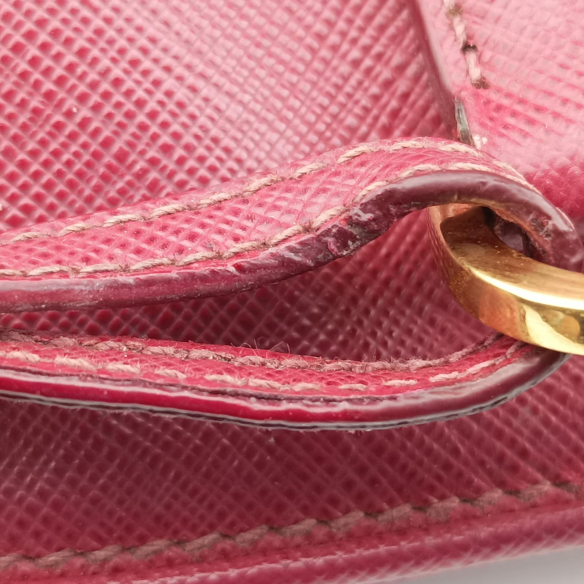 Pre-owned Prada Promenade Burgundy SAFFIANO Leather BN2558 shoulderbag | stylenewstar