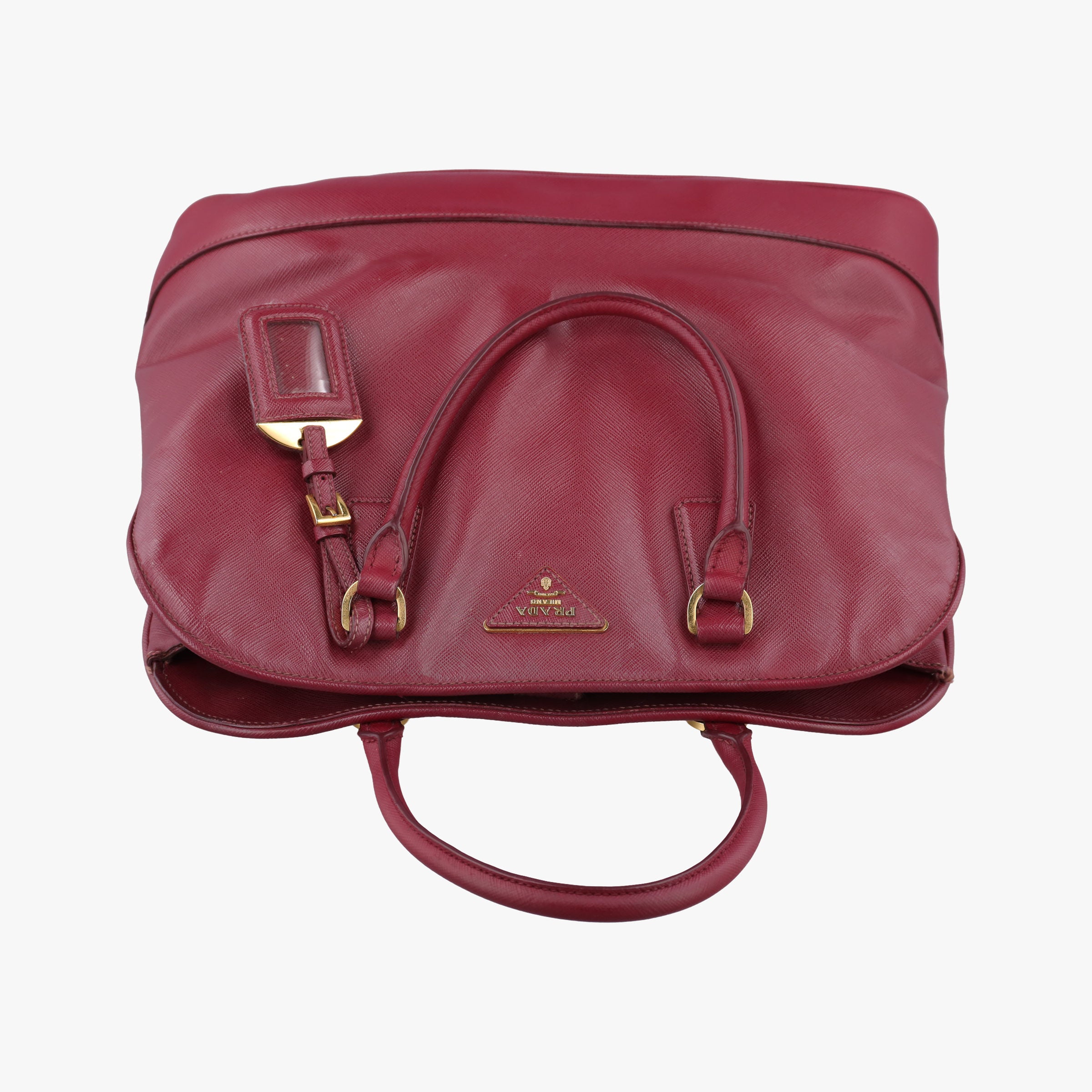 Pre-owned Prada Promenade Burgundy SAFFIANO Leather BN2558 shoulderbag | stylenewstar
