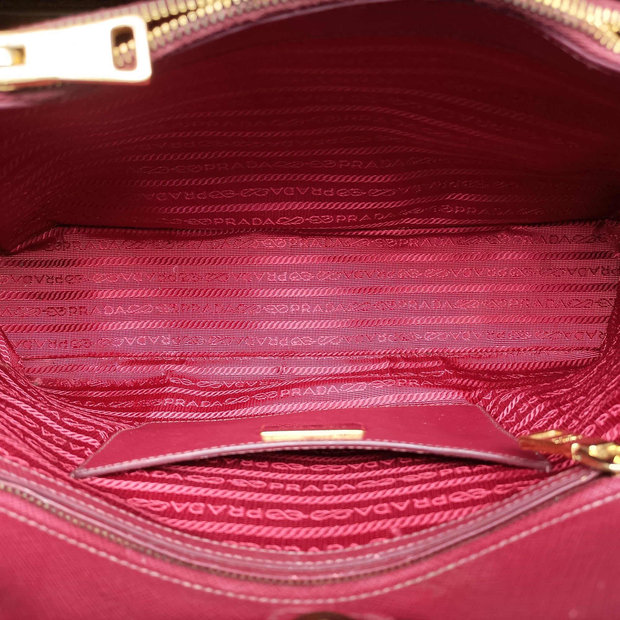 Pre-owned Prada Promenade Burgundy SAFFIANO Leather BN2558 shoulderbag | stylenewstar