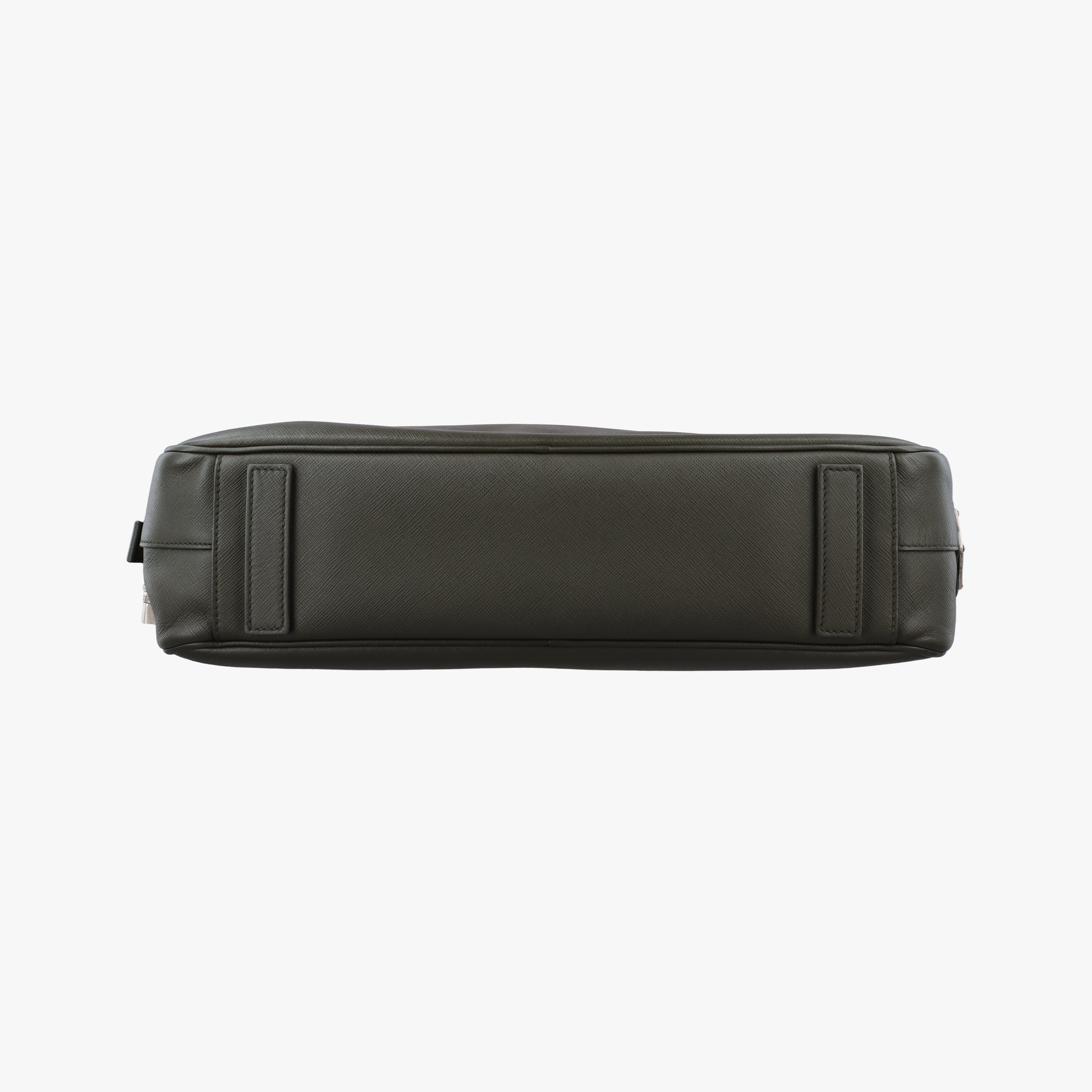 Secondhand Prada business bag briefcase Green SAFFIANO Leather 2VE363 shoulderbag | stylenewstar