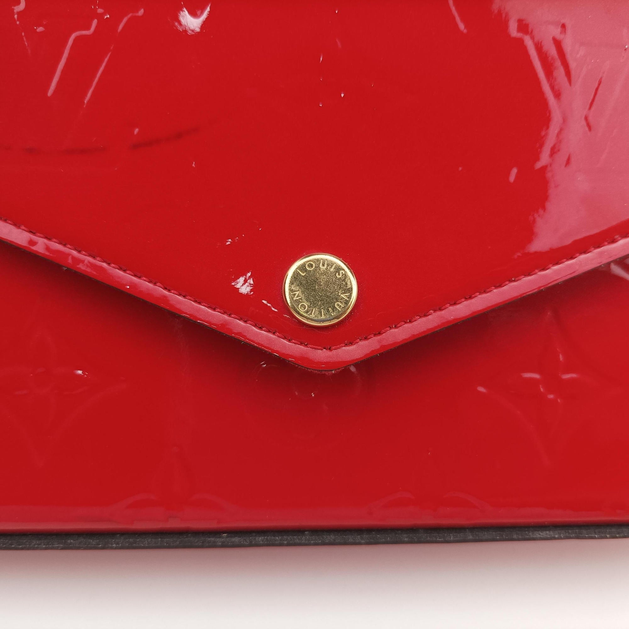 Secondhand Louis Vuitton Pochette Felicie CERISE Vernis M61293 shoulderbag | stylenewstar