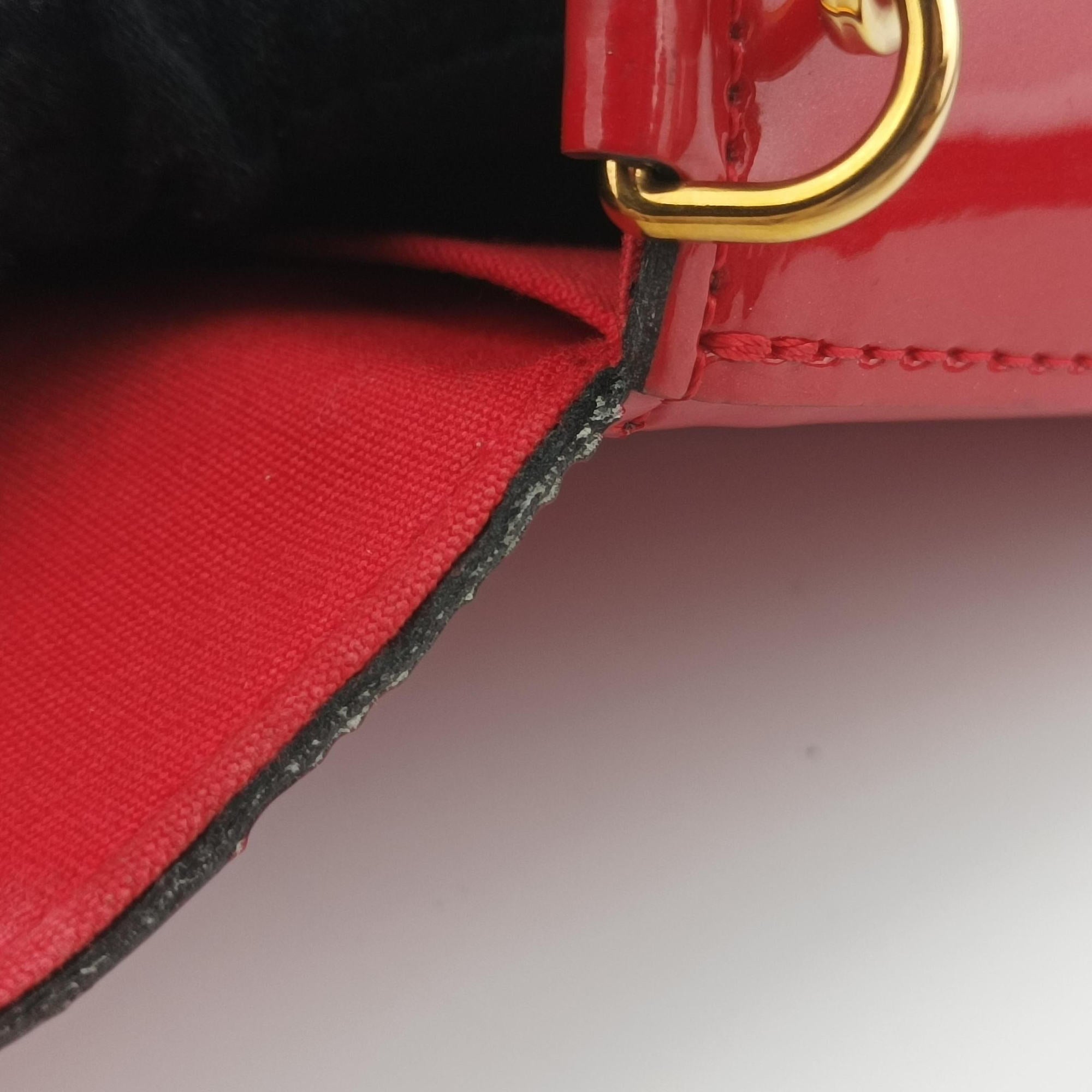 Secondhand Louis Vuitton Pochette Felicie CERISE Vernis M61293 shoulderbag | stylenewstar