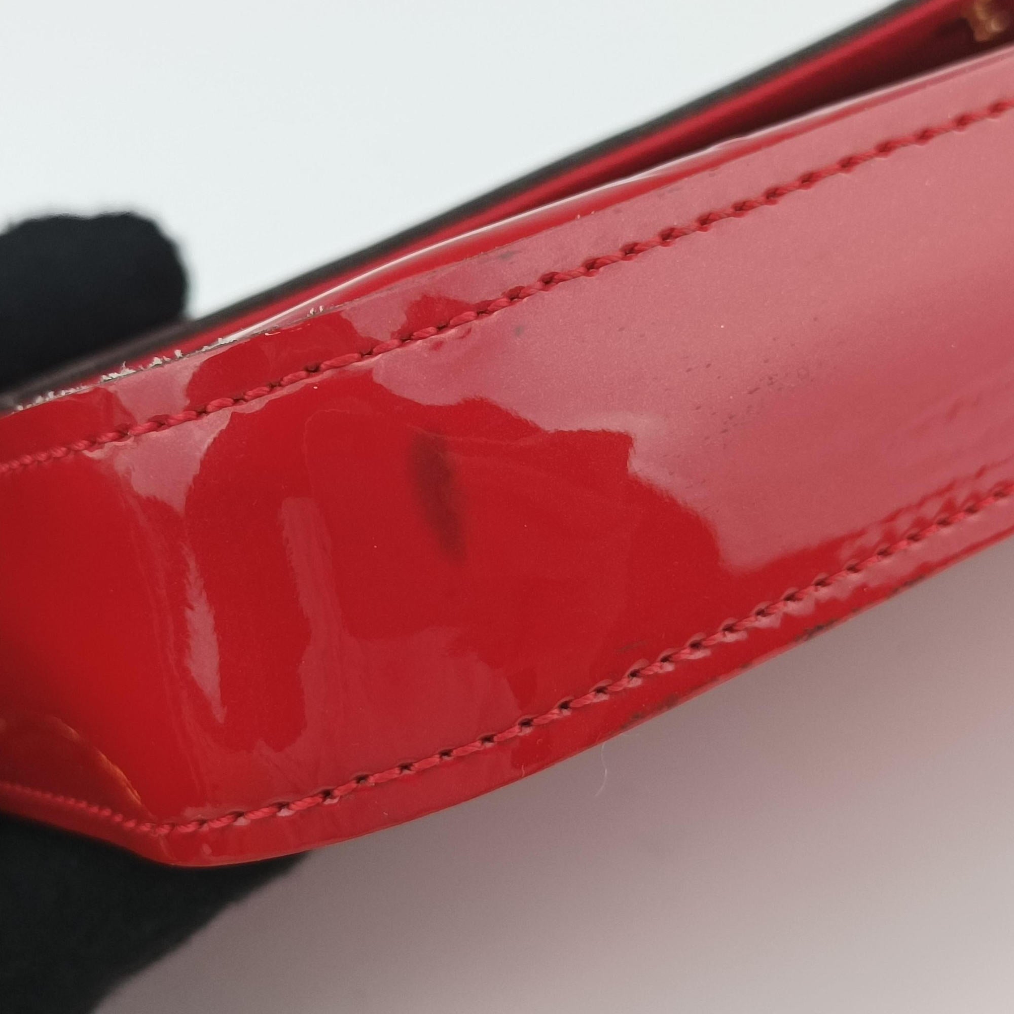 Secondhand Louis Vuitton Pochette Felicie CERISE Vernis M61293 shoulderbag | stylenewstar