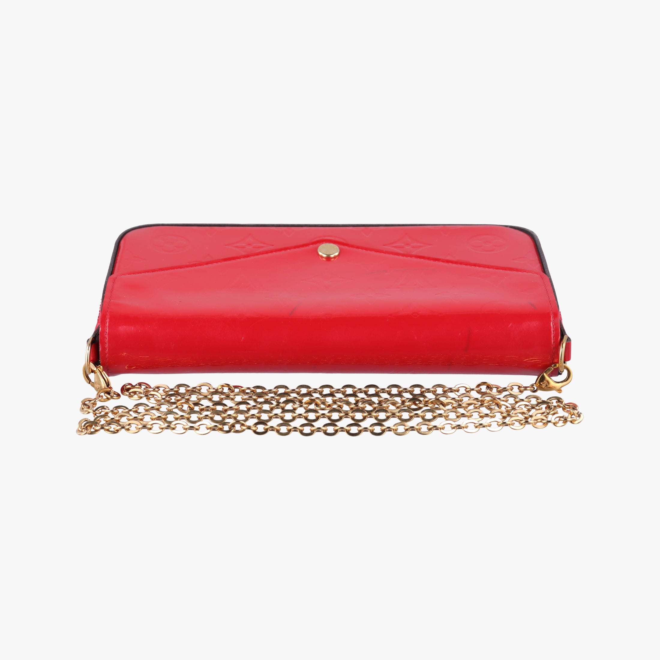 Secondhand Louis Vuitton Pochette Felicie CERISE Vernis M61293 shoulderbag | stylenewstar