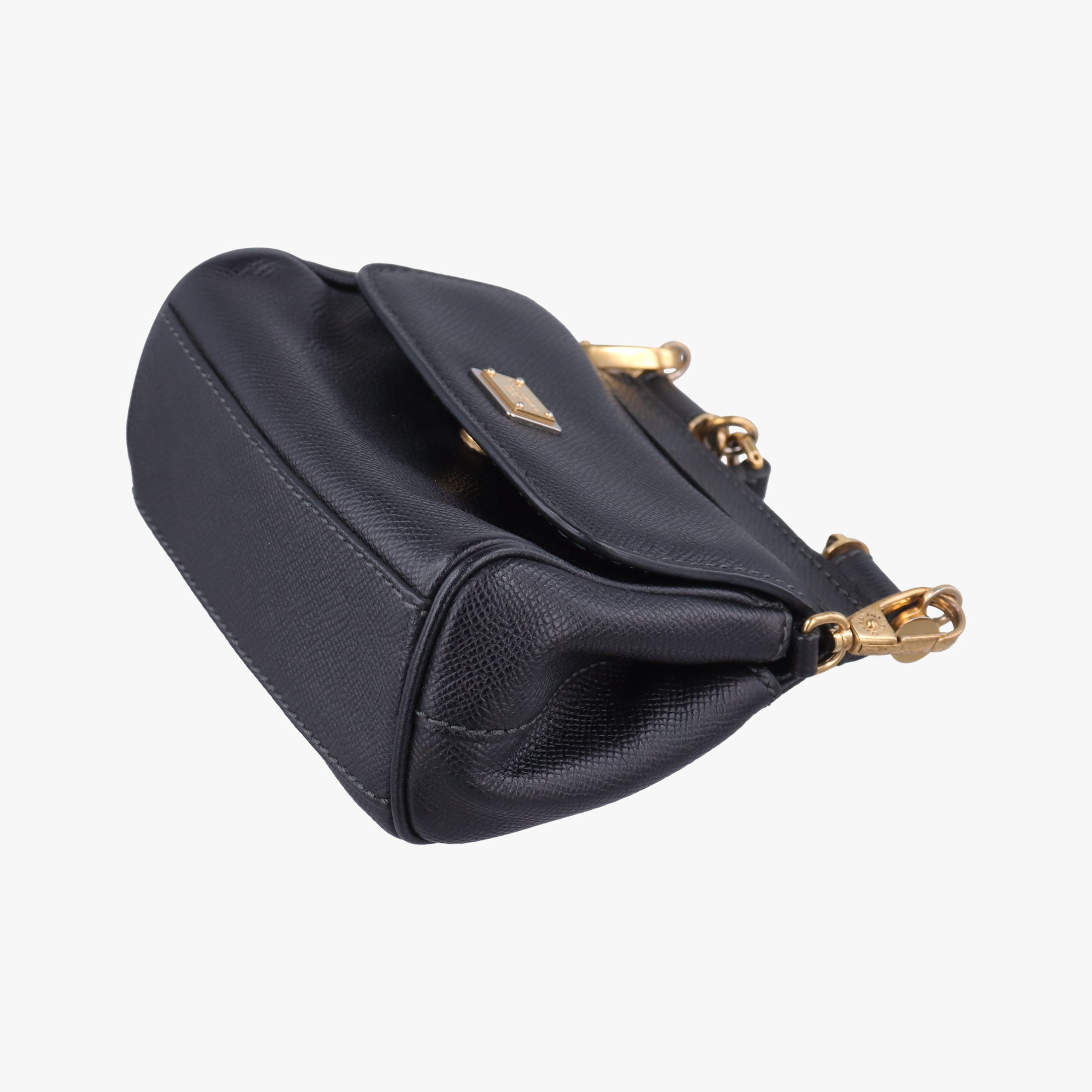 Pre-owned Dolce & Gabbana SICILY Black Leather  shoulderbag | stylenewstar