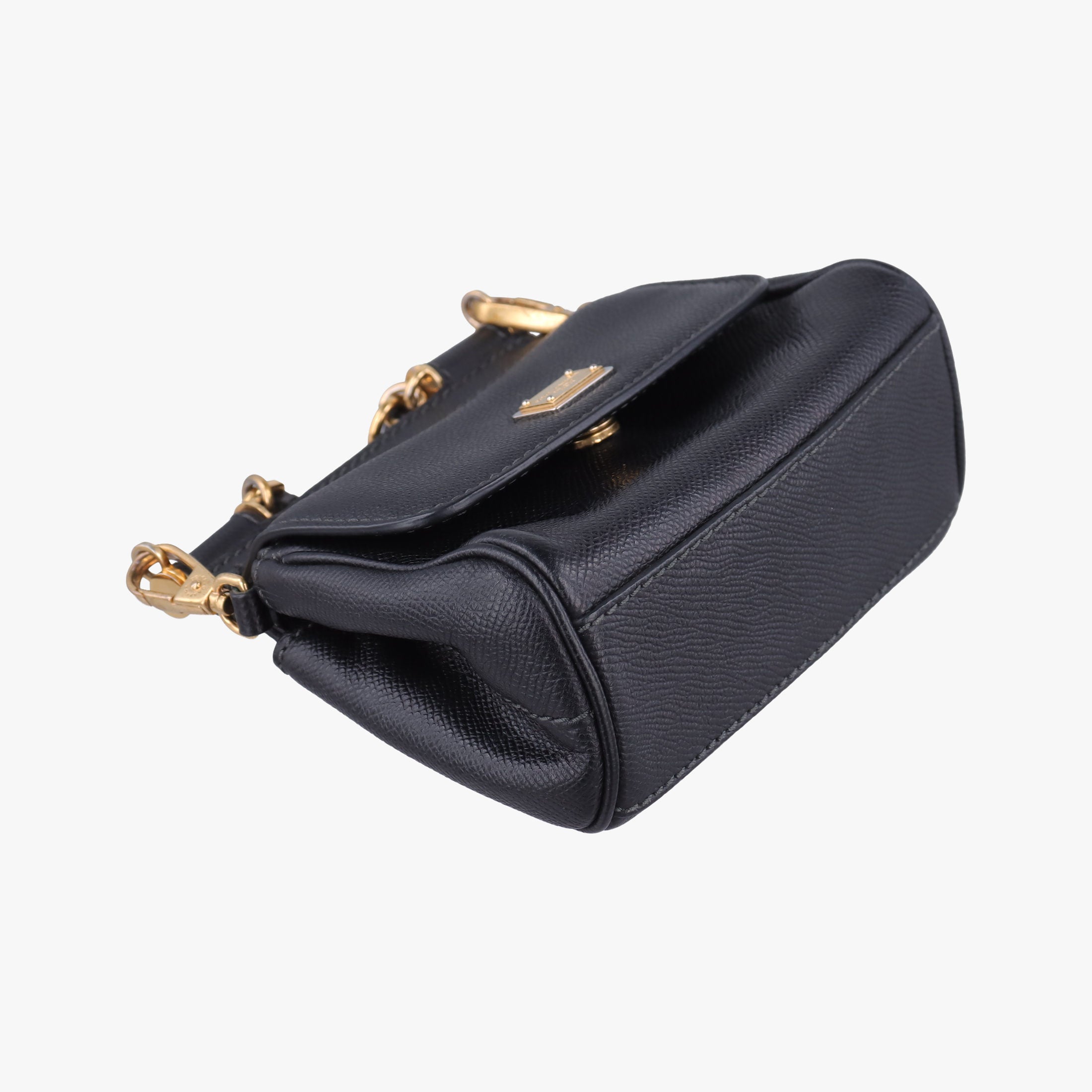 Pre-owned Dolce & Gabbana SICILY Black Leather  shoulderbag | stylenewstar