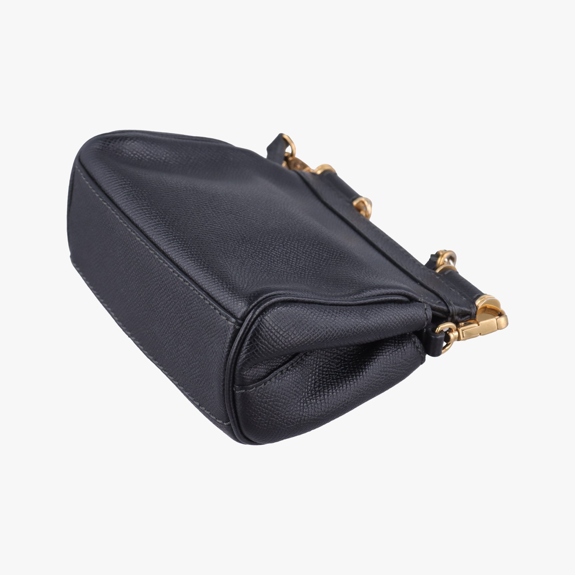 Pre-owned Dolce & Gabbana SICILY Black Leather  shoulderbag | stylenewstar