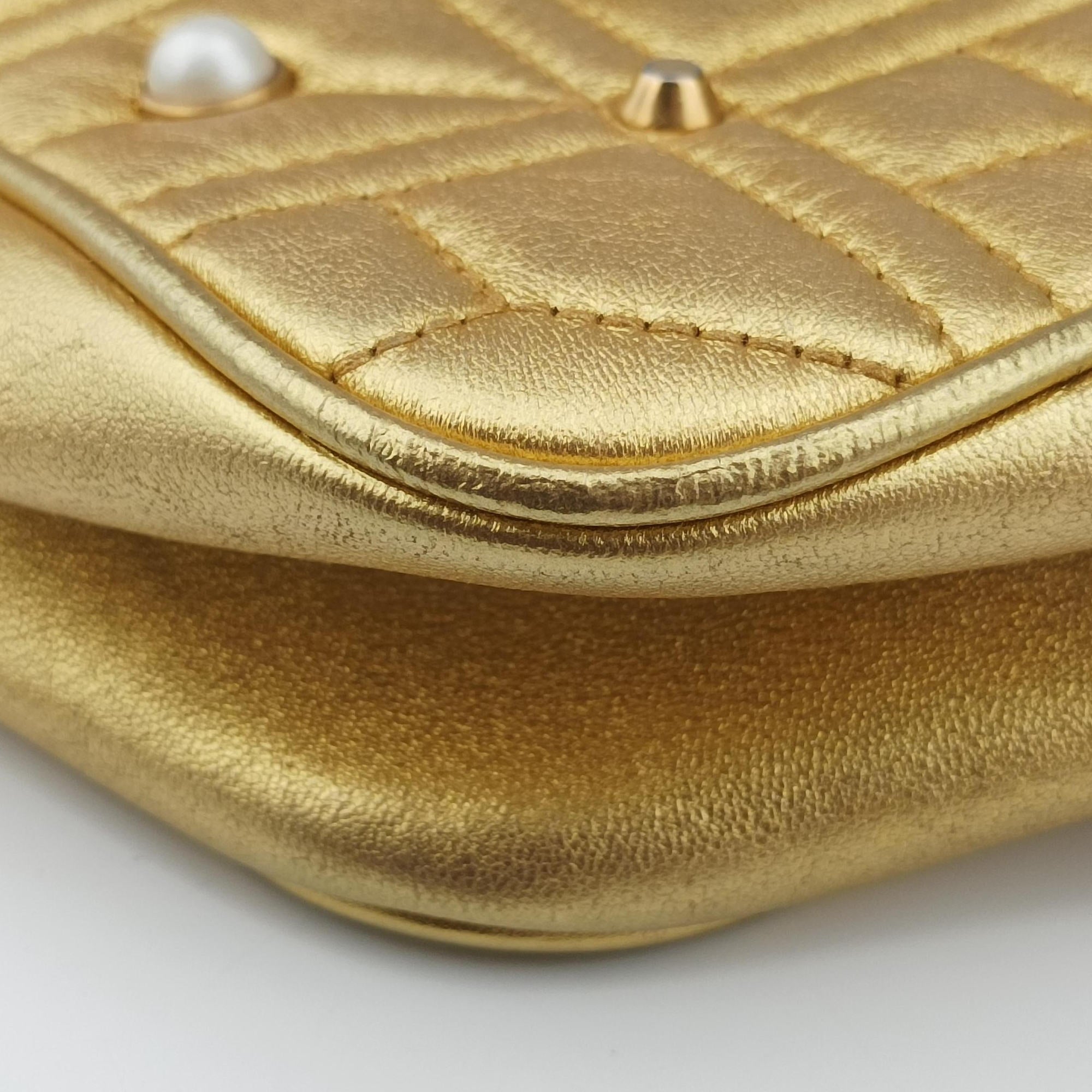 Pre-owned Gucci GG Marmont Golden Leather 447632 shoulderbag | stylenewstar
