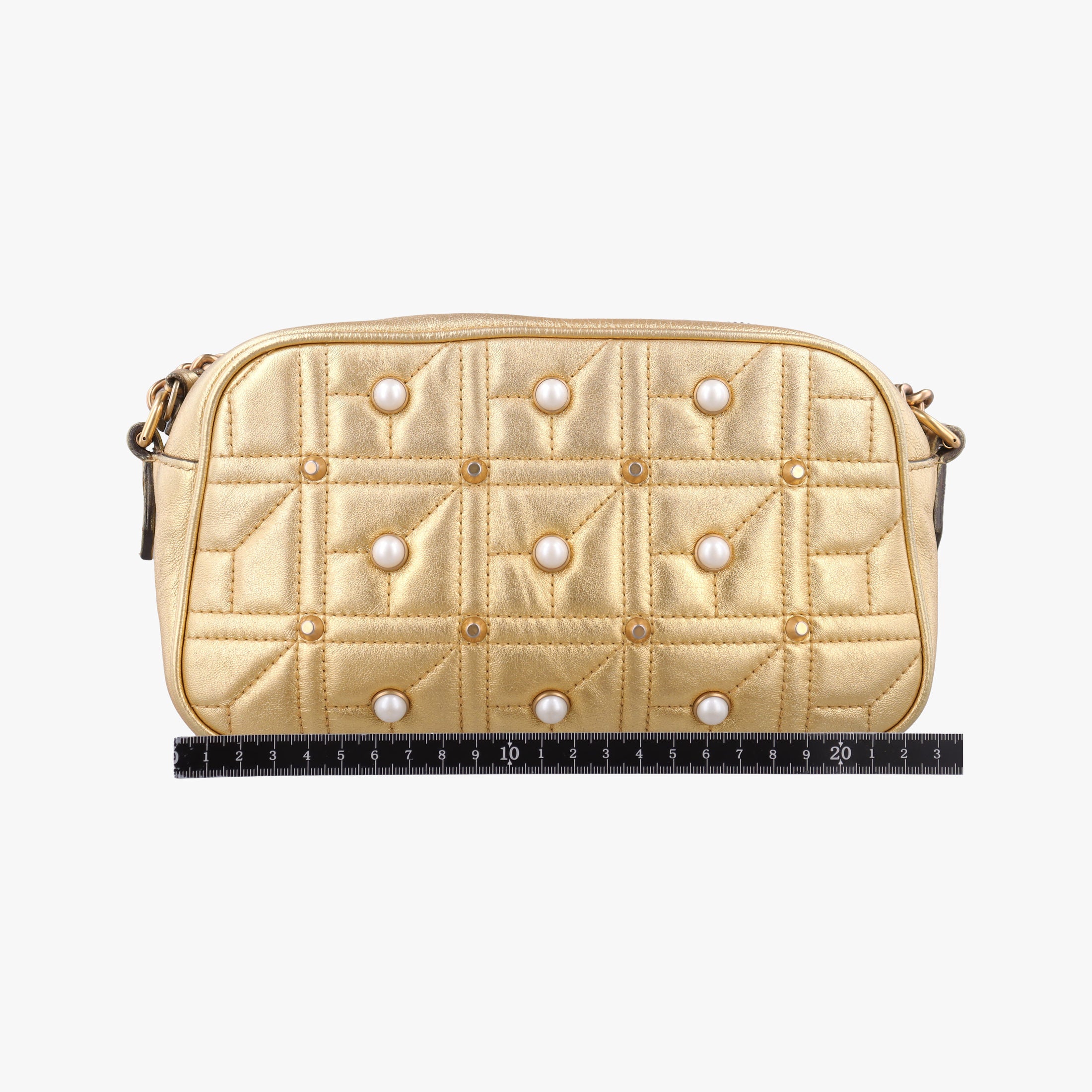 Pre-owned Gucci GG Marmont Golden Leather 447632 shoulderbag | stylenewstar