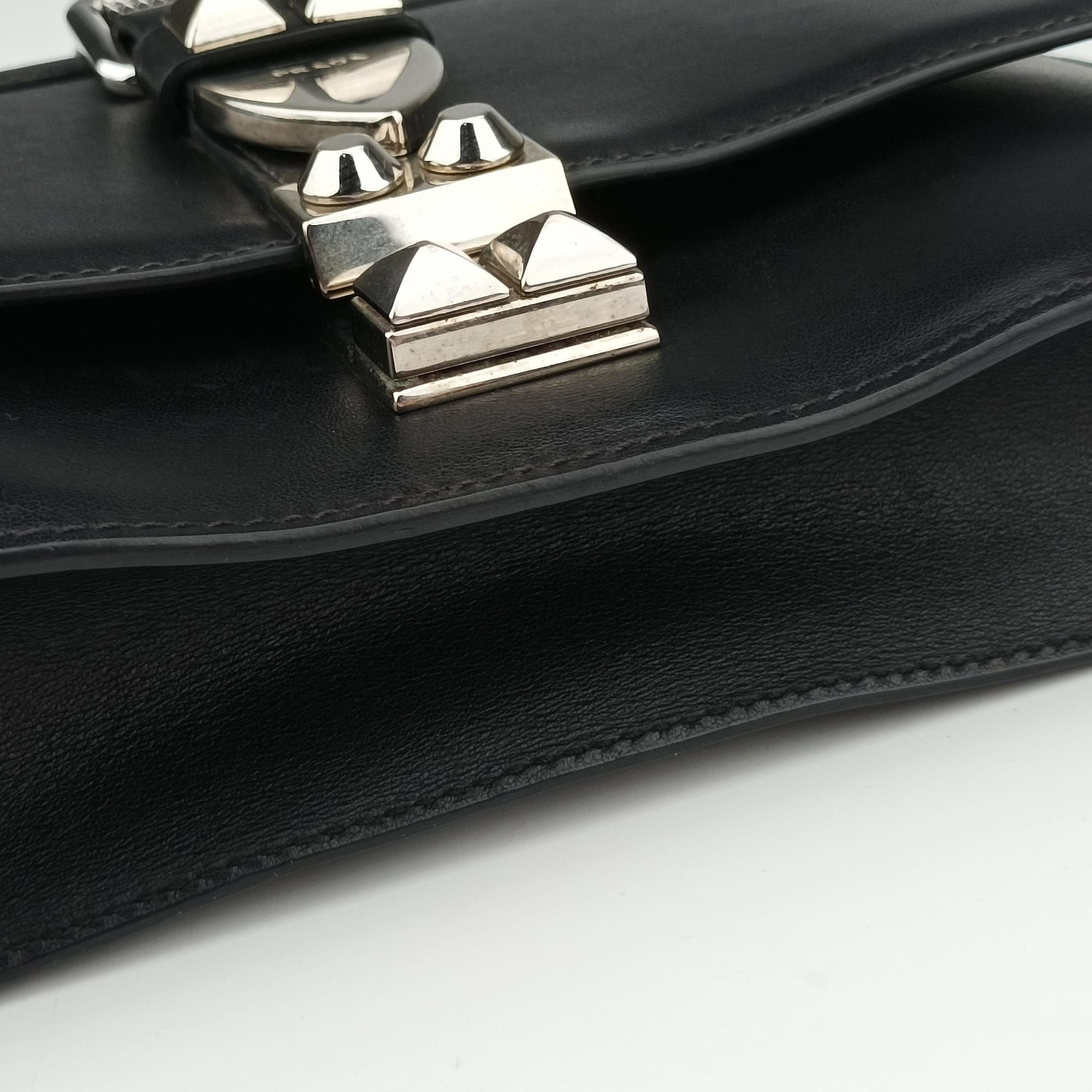 Vintage Prada Electra Studded Black Leather 1BD120 shoulderbag | stylenewstar