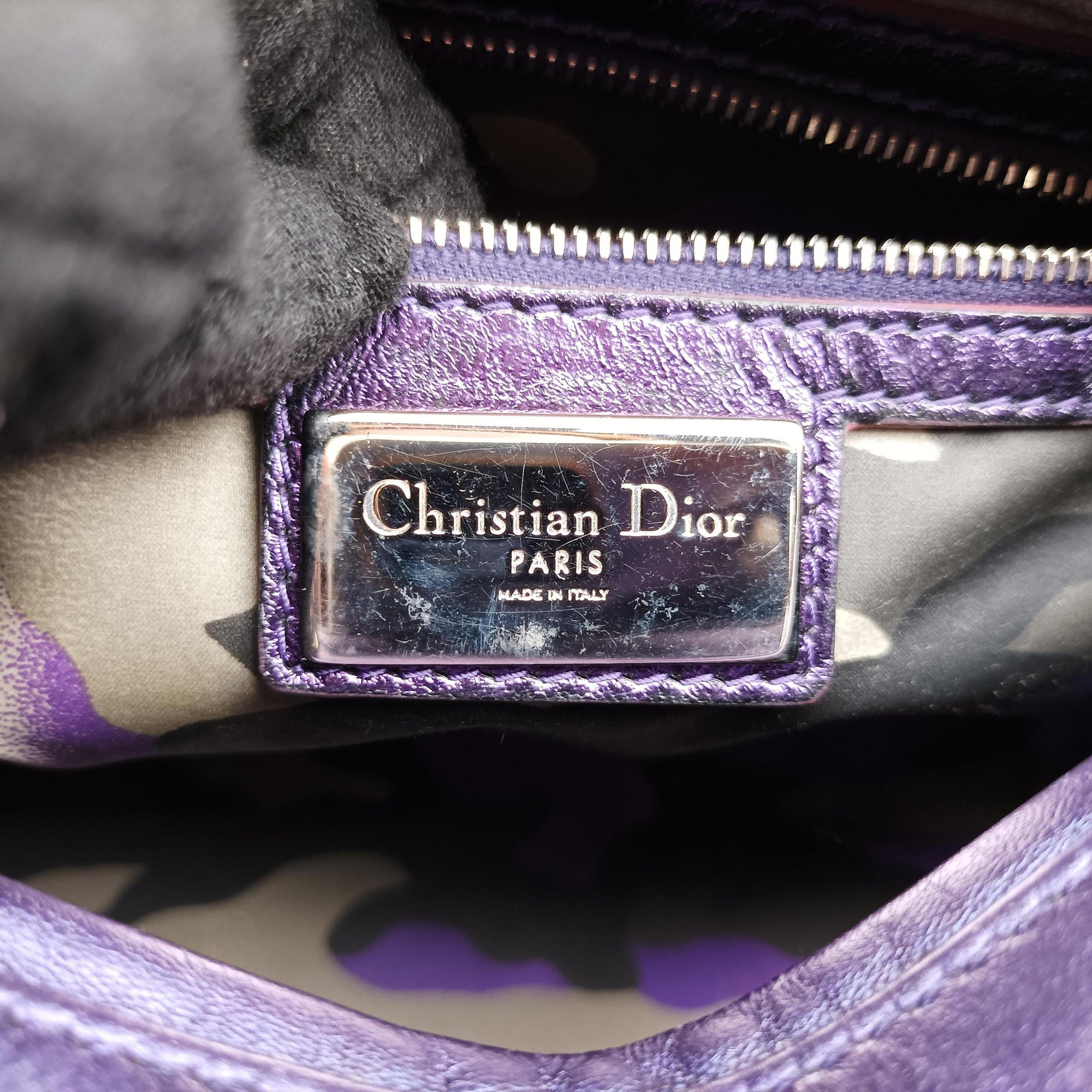 Secondhand Christian Dior Lady Dior Purple×Orange×Brown Lambskin  shoulderbag | stylenewstar