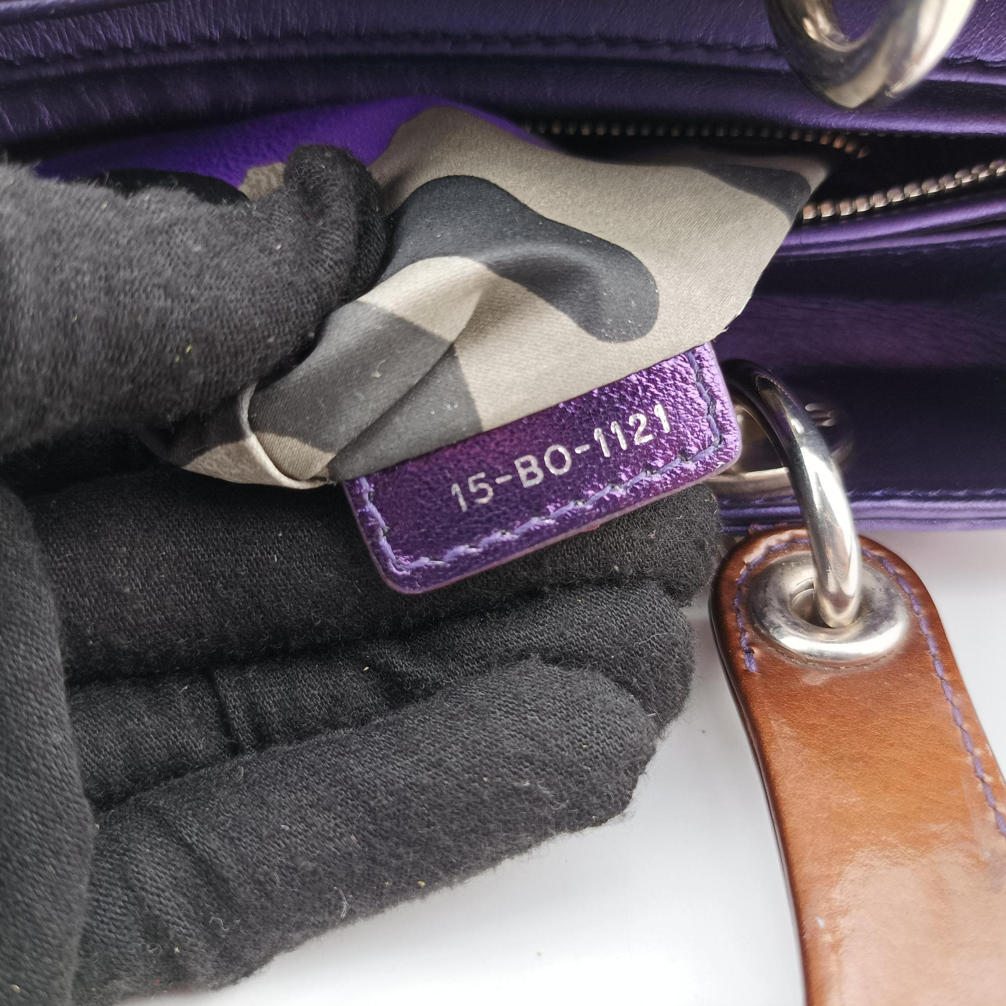 Secondhand Christian Dior Lady Dior Purple×Orange×Brown Lambskin  shoulderbag | stylenewstar