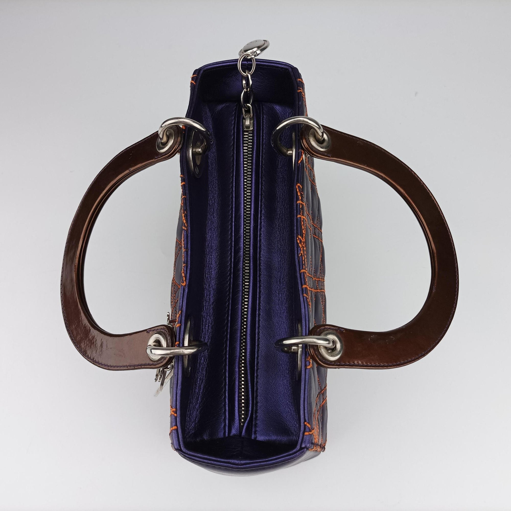 Secondhand Christian Dior Lady Dior Purple×Orange×Brown Lambskin  shoulderbag | stylenewstar