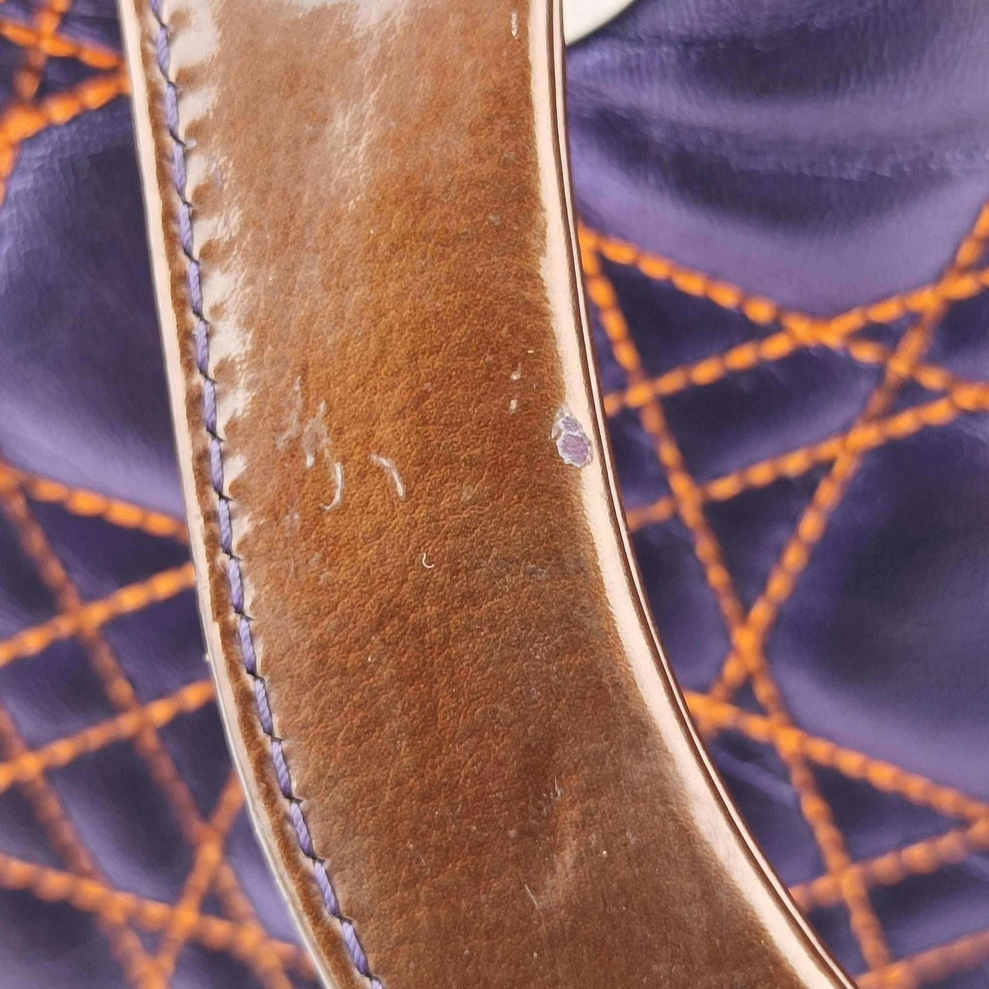 Secondhand Christian Dior Lady Dior Purple×Orange×Brown Lambskin  shoulderbag | stylenewstar