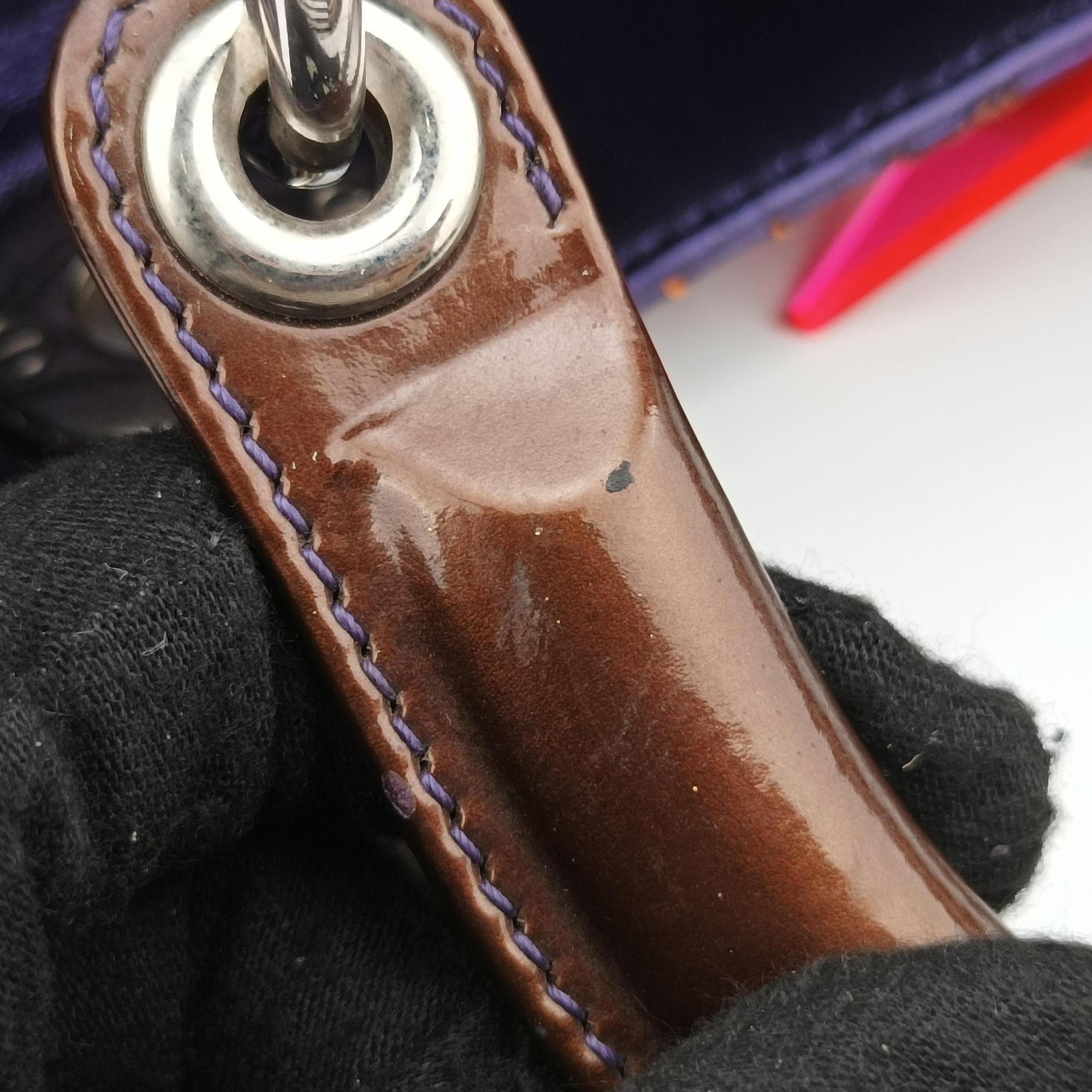 Secondhand Christian Dior Lady Dior Purple×Orange×Brown Lambskin  shoulderbag | stylenewstar
