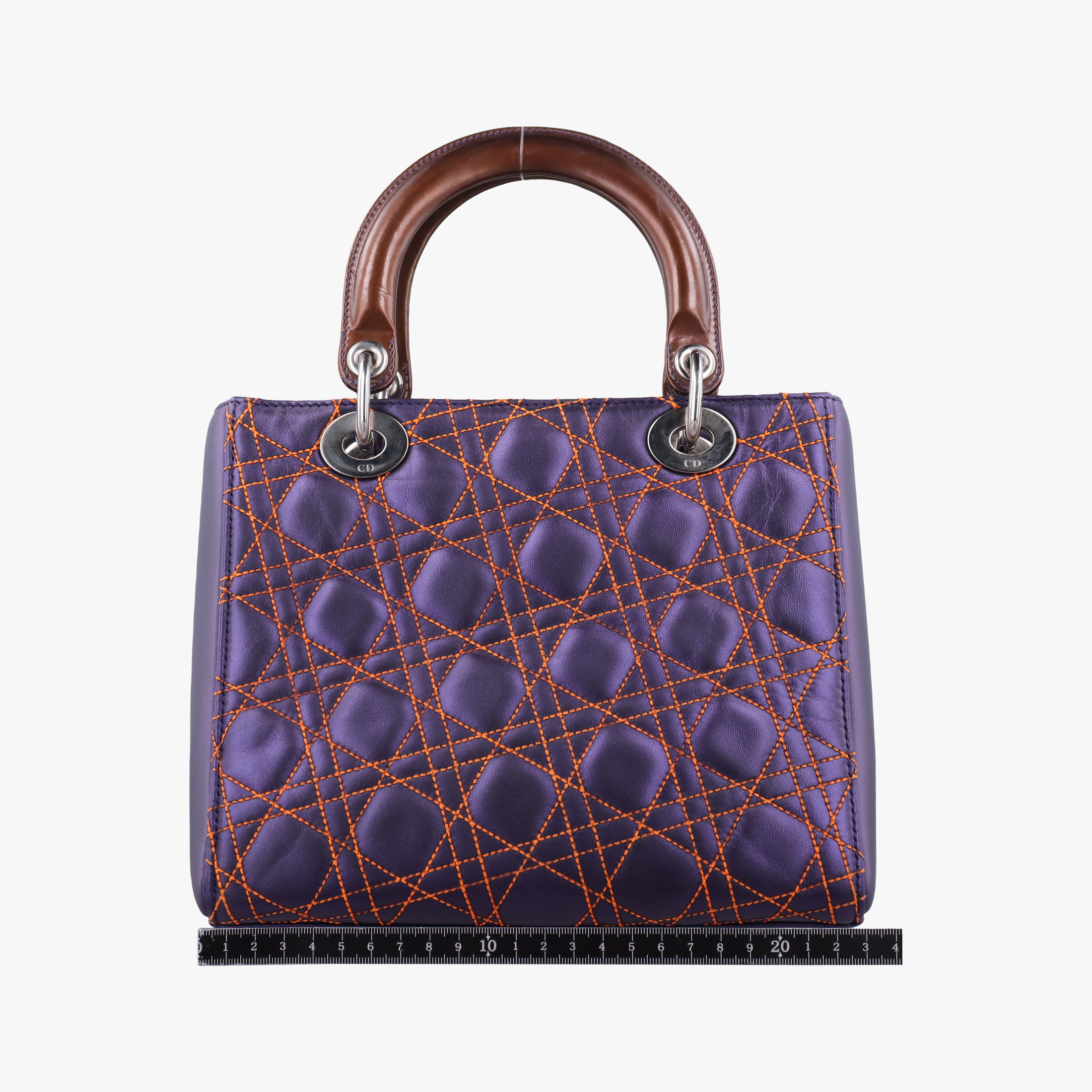 Secondhand Christian Dior Lady Dior Purple×Orange×Brown Lambskin  shoulderbag | stylenewstar